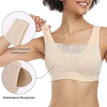 FIDDY Bralette 3er-Pack Damen-Stretch-BH-Oberteil ohne Draht für Push-Up-Yoga-Übungen