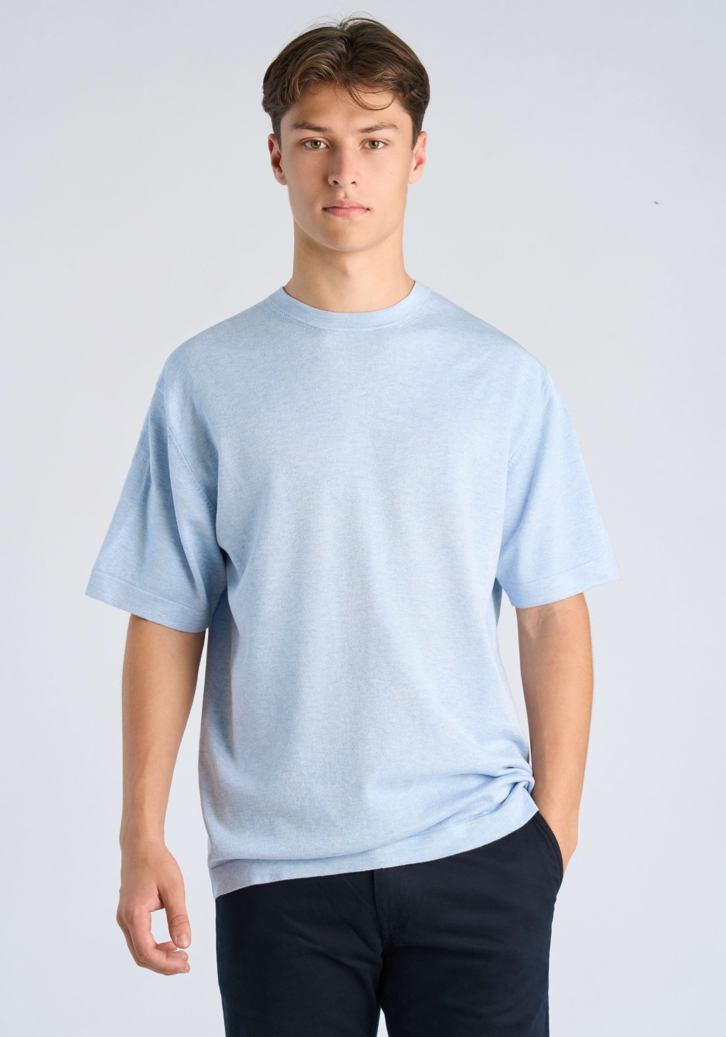 LINDBERGH Rundhalsshirt Halbarm in feiner Strick-Qualität