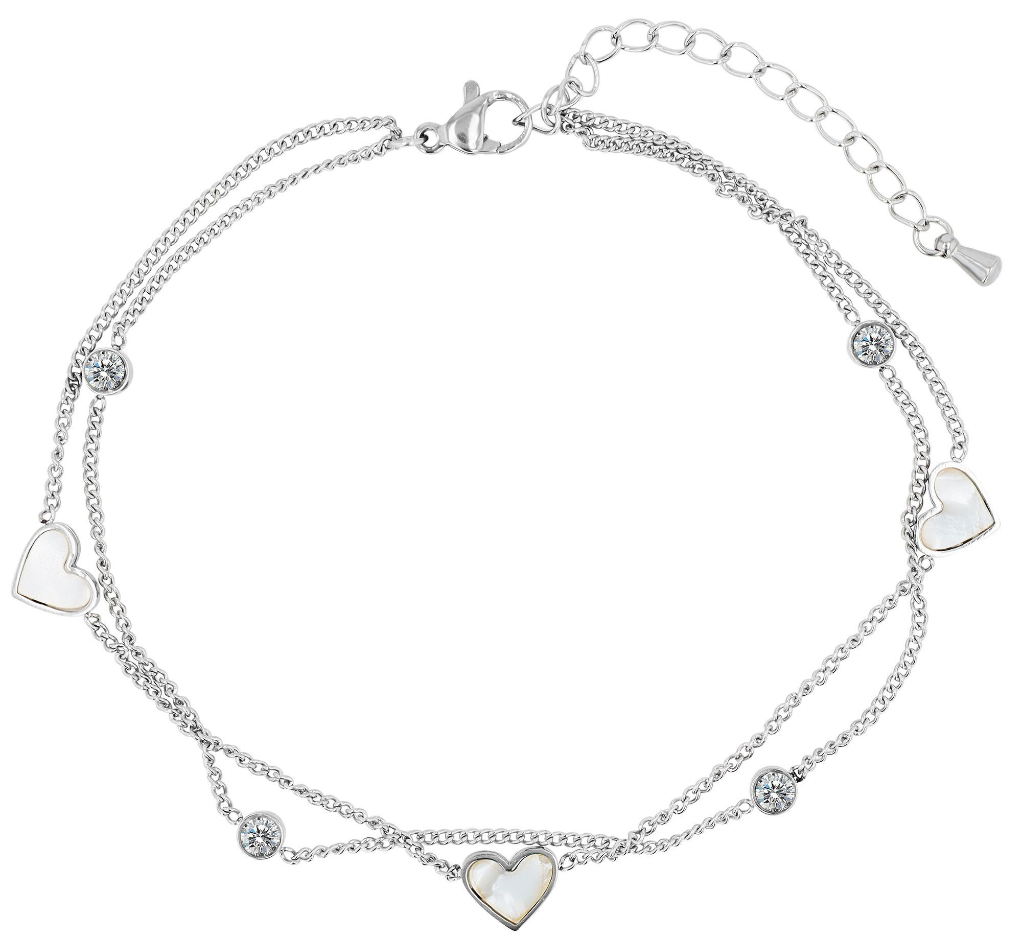 AKZENT Fußkette Maia Edelstahl silber Damen wasserfest günstig online kaufen