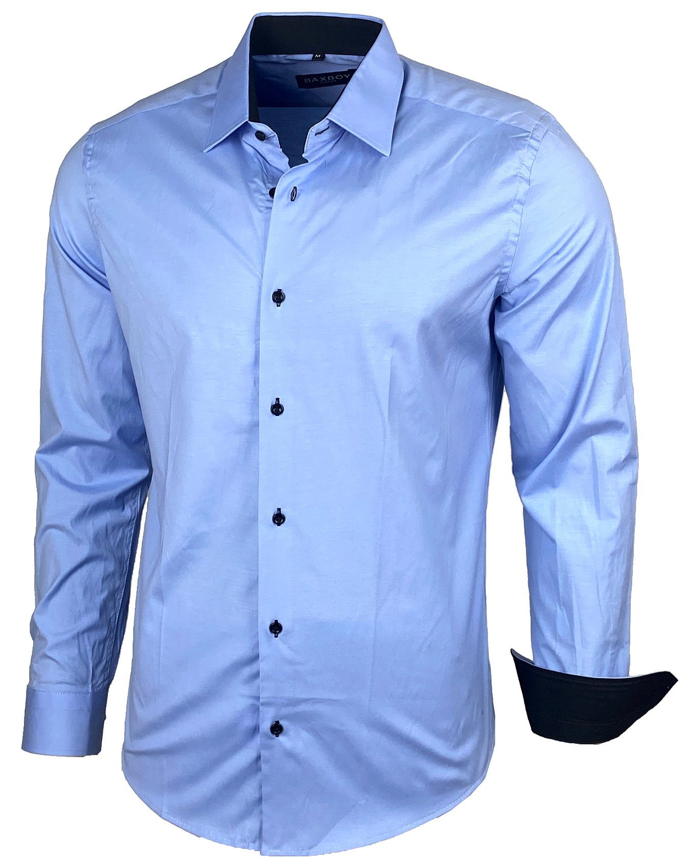 Baxboy Langarmhemd Kentkragen Businesshemd Slim Fit günstig online kaufen
