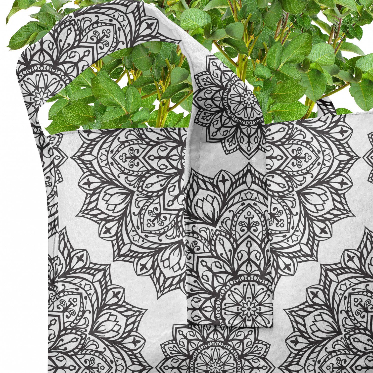 Mandala-Entwurf Pflanzkübel Stofftöpfe Griffen hochleistungsfähig für Oriental mit Mandala Pflanzen, Abakuhaus
