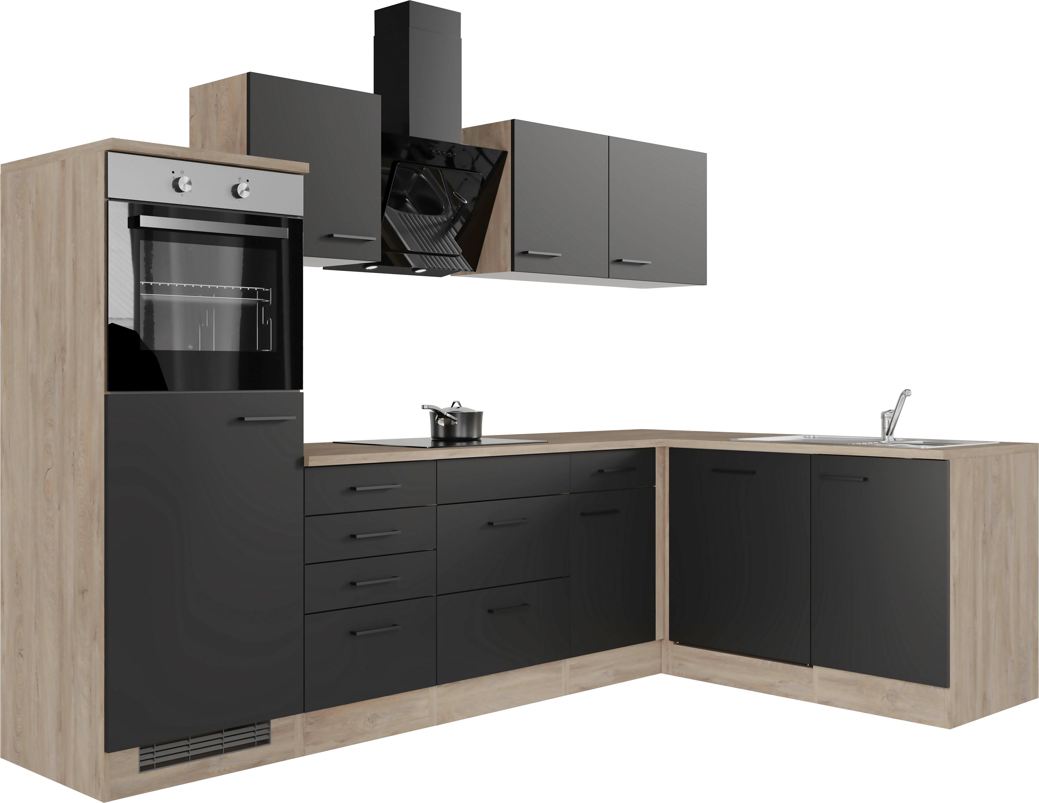 Flex-Well Küchenzeile Capri, mit und ohne E-Geräten erhältlich, Gesamtbreite 280x170 cm