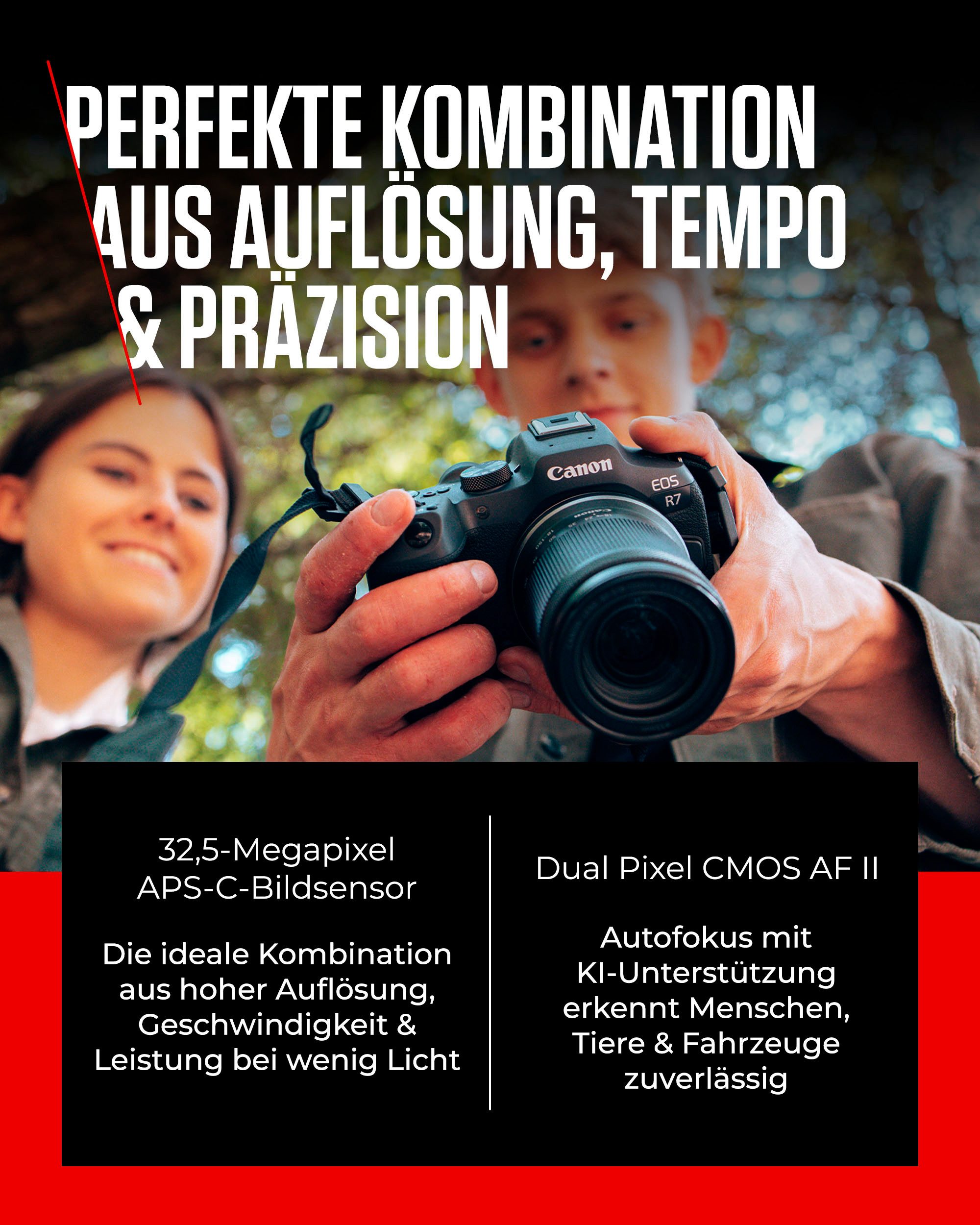 Canon EOS R7 + RF-S 18-150mm F3.5-6.3 IS STM Systemkamera (RF-S 18-150mm F3,5-6,3 IS STM, 34,4 MP, Bluetooth, WLAN)