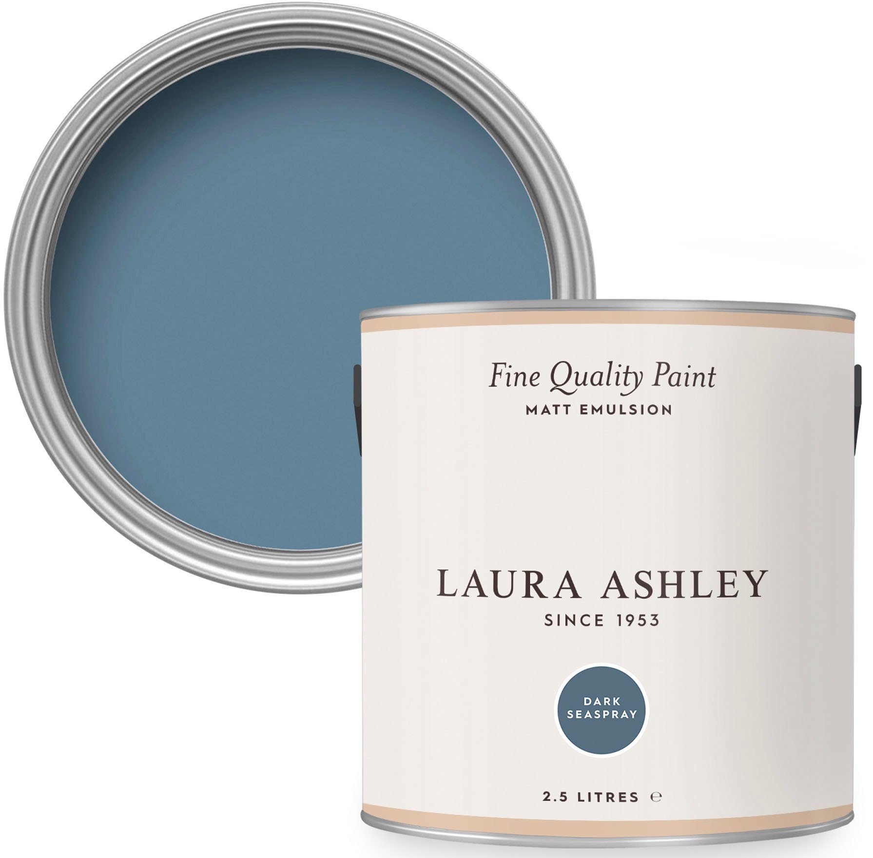 LAURA ASHLEY Wandfarbe Fine Quality Paint MATT EMULSION blue shades, matt, 2,5 L Dark Seaspray