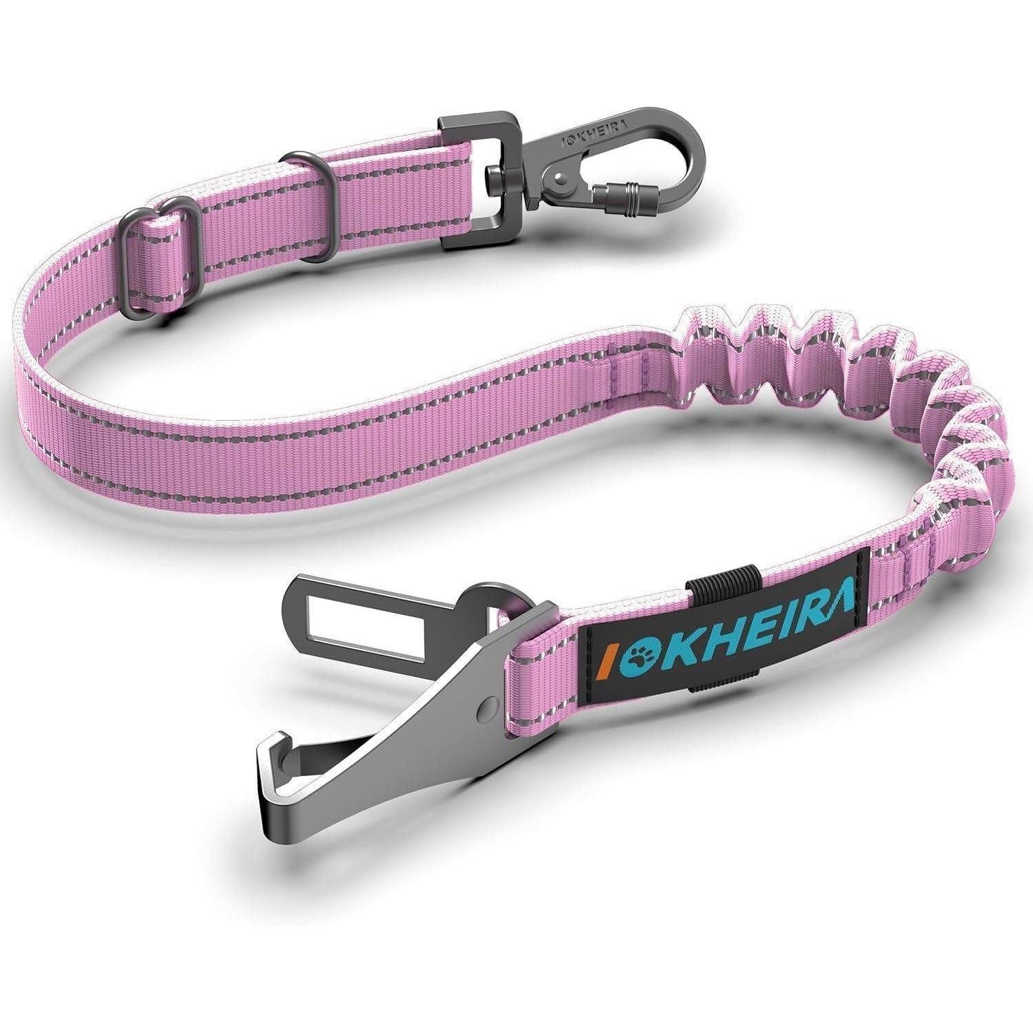LuxusKollektion Hunde-Halsband Hundegurt Auto Einstellbar Universalstecker Rosa