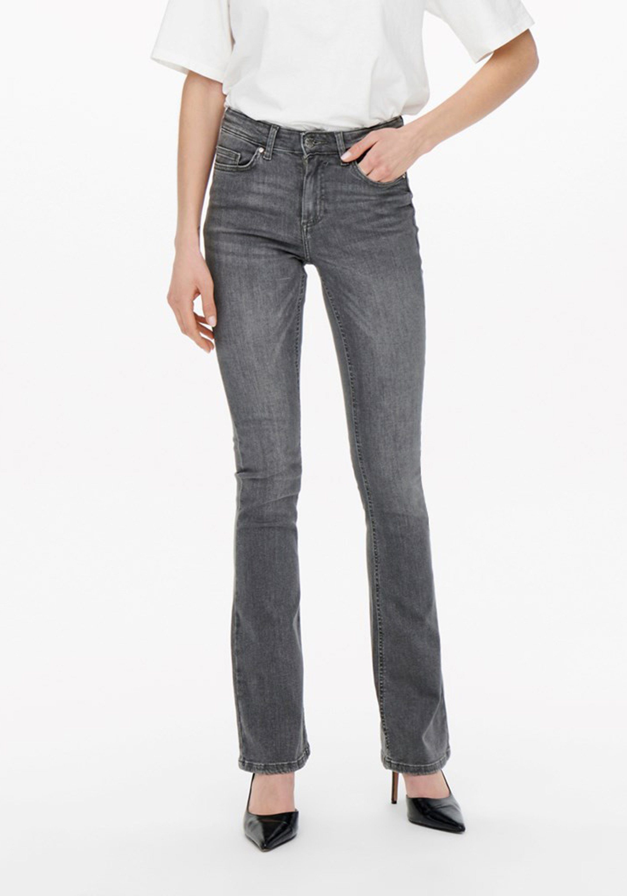 ONLY Bootcut-Jeans B800 Damen Bootcut Jeans Hose High Waist weite Jeanshose günstig online kaufen