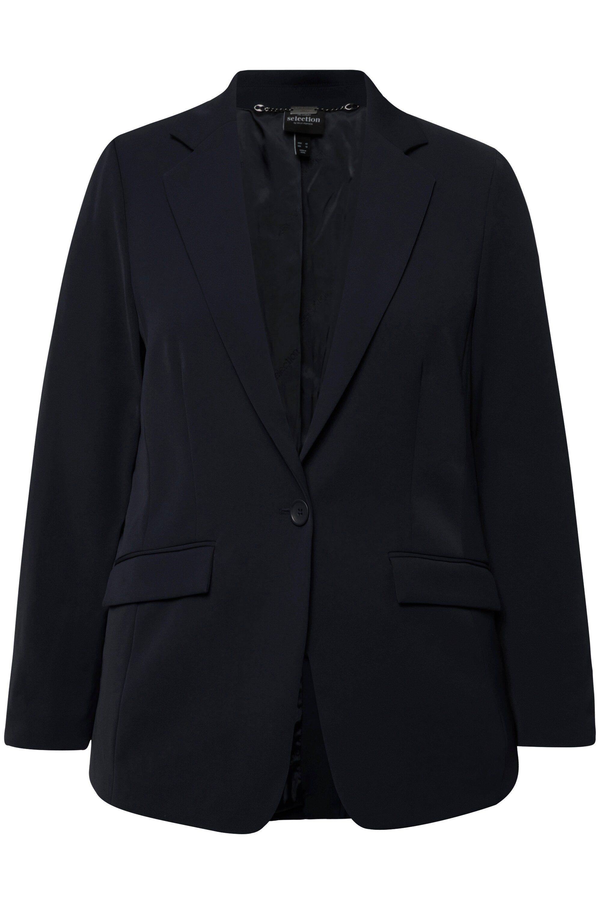 Ulla Popken Blusenblazer Blazer Acetat Reverskragen günstig online kaufen