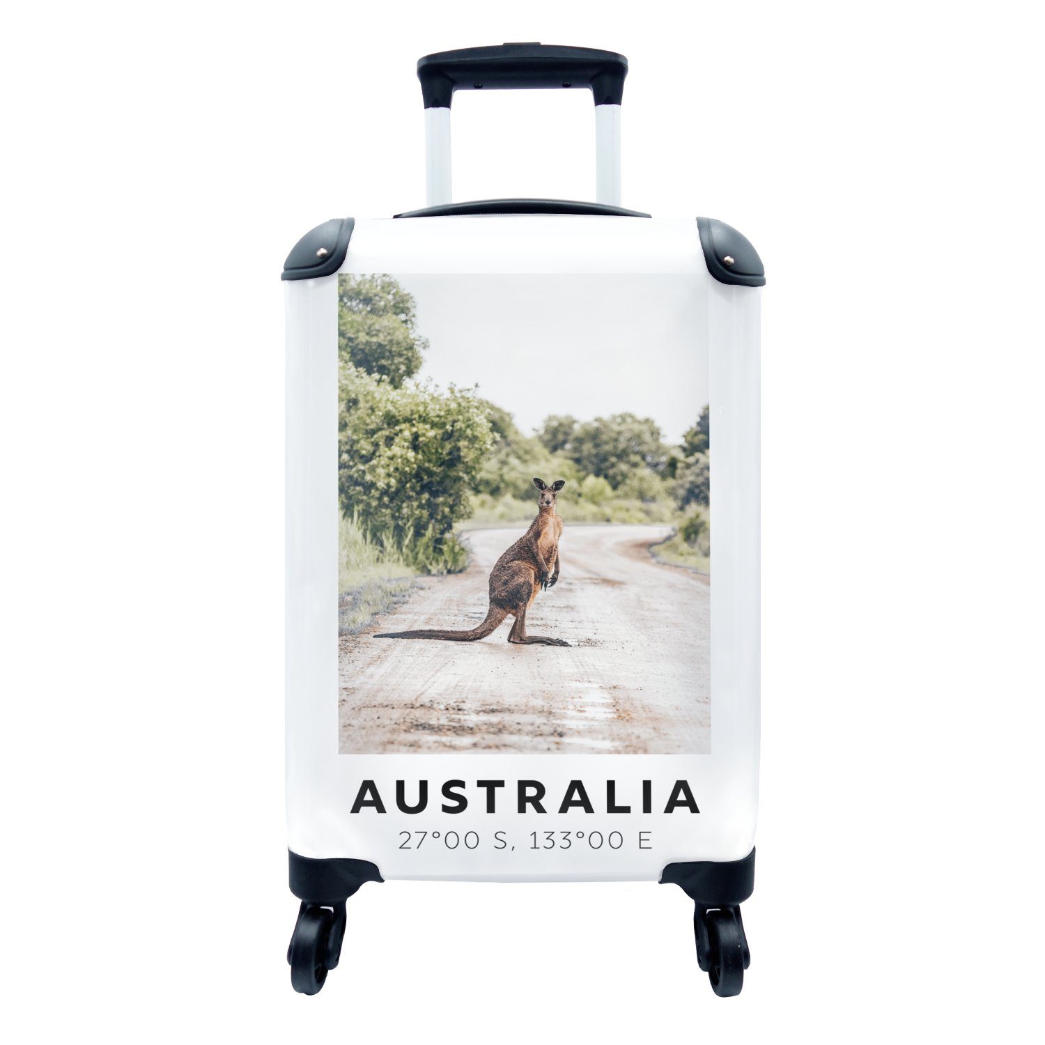 MuchoWow Handgepäckkoffer Australien - Känguru - Natur, 4 Rollen, Reisetasche mit rollen, Handgepäck für Ferien, Trolley, Reisekoffer