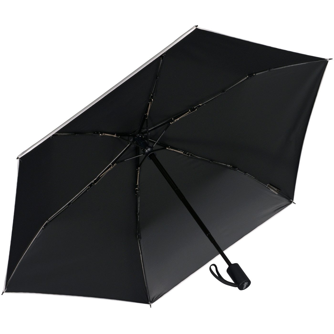 iX-brella Taschenregenschirm Sonnen-Regenschirm mit UPF 50+, UV-Hitze-Schutz, für Damen, mit Auf-Zu-Automatik, innen schwarz