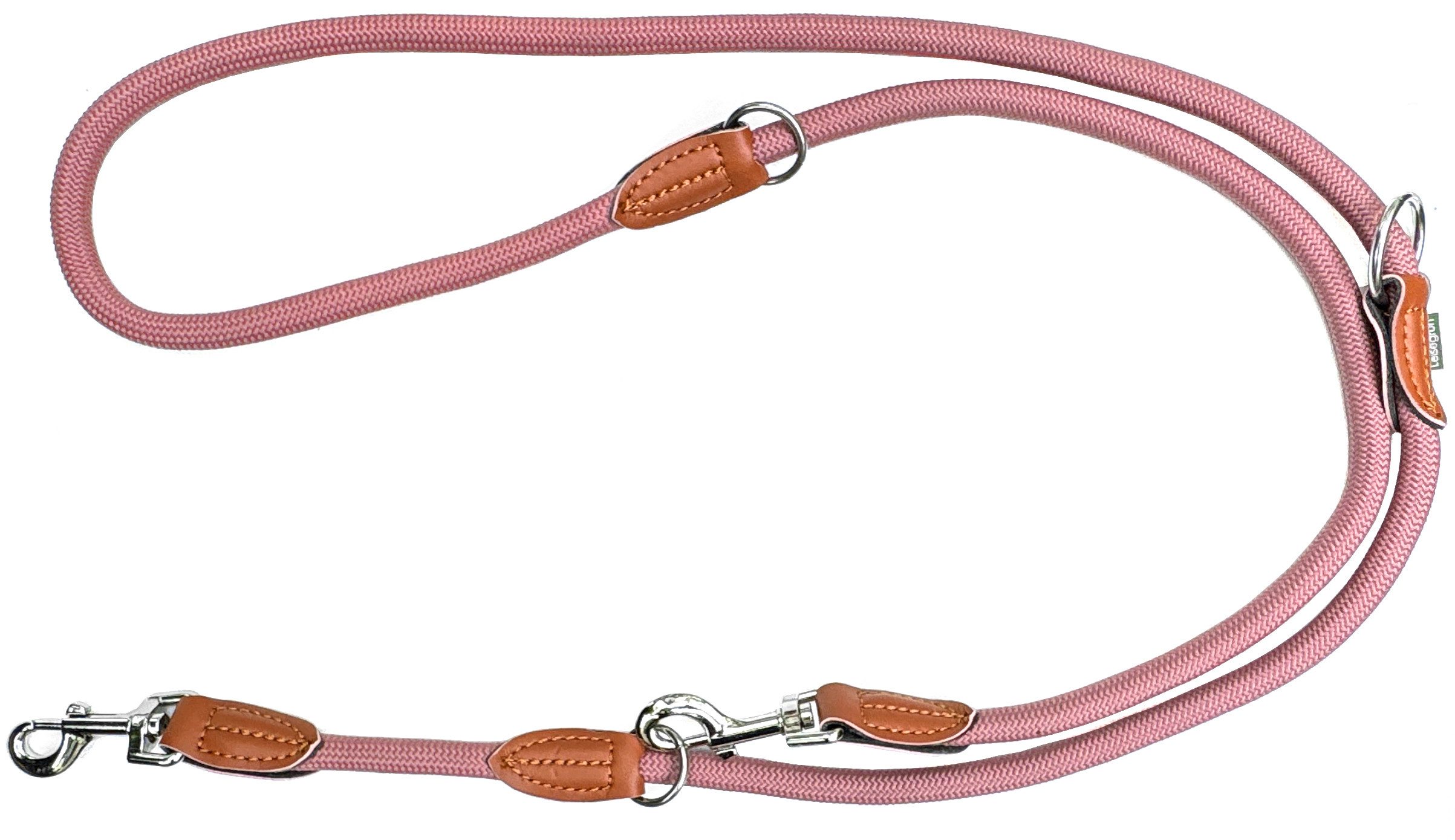 Leisegrün Hundeleine Hundeleine für große Hunde, nur 260g leicht, Hundeleine 2m - Altrosa, Nylon