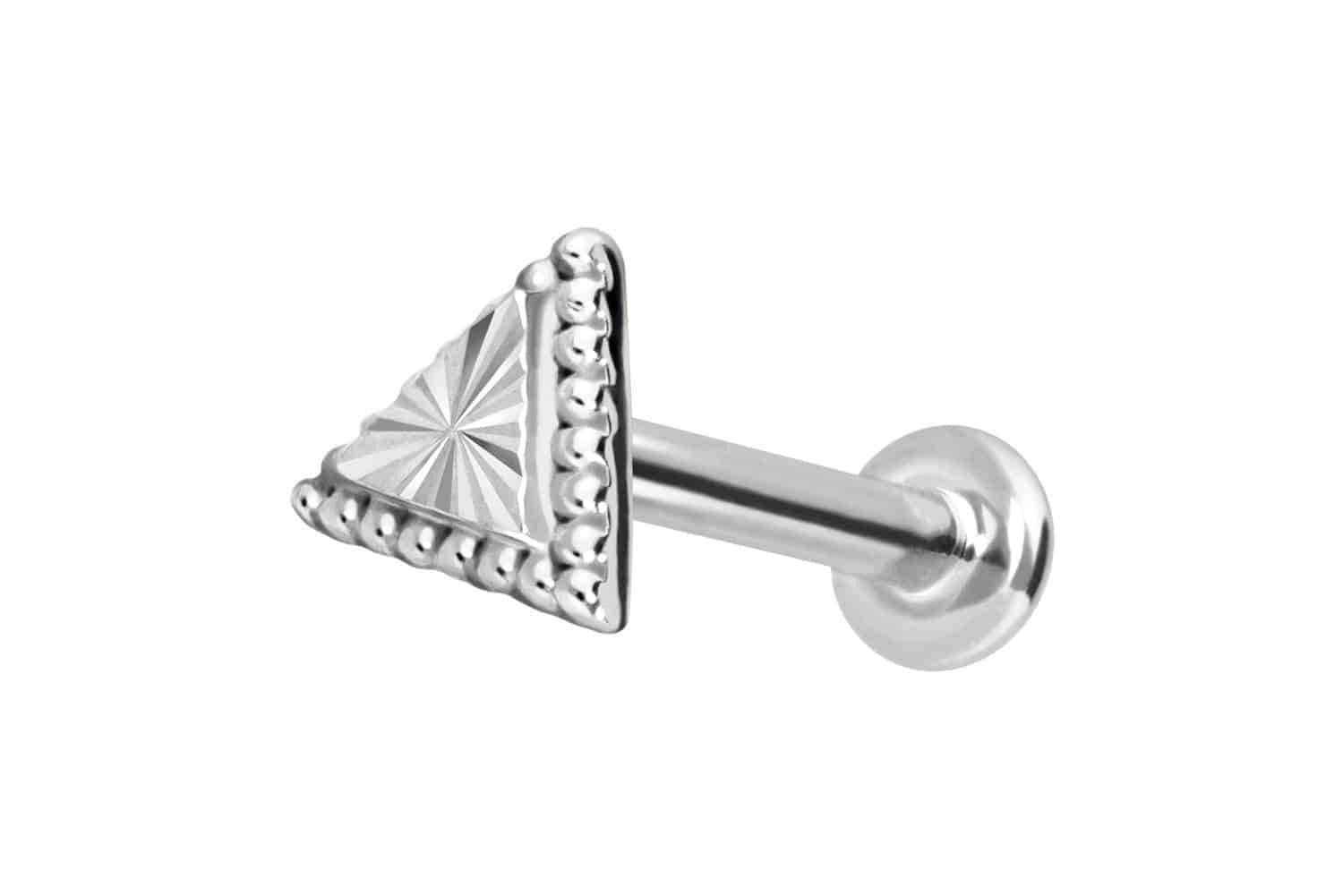 PIERCINGLINE Piercing-Set 14 Karat Gold Labret mit Innengewinde DREIECK (Labrets, 1-tlg)