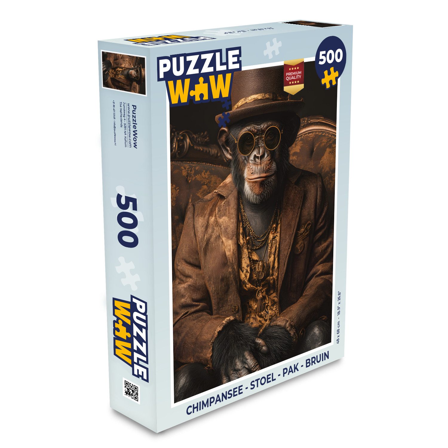 Puzzle Schimpanse - Stuhl - Anzug - Braun