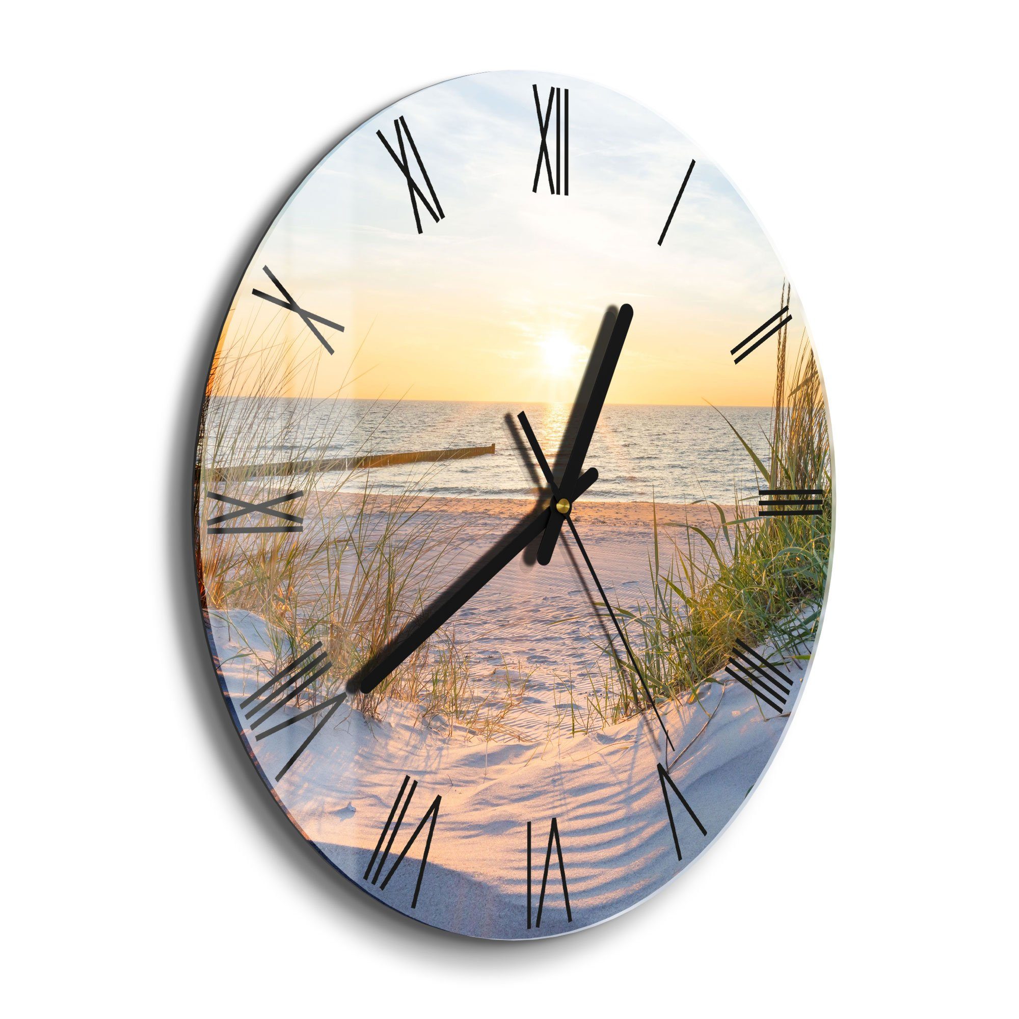 DEQORI Wanduhr 'Abendsonne an der Ostsee' günstig online kaufen