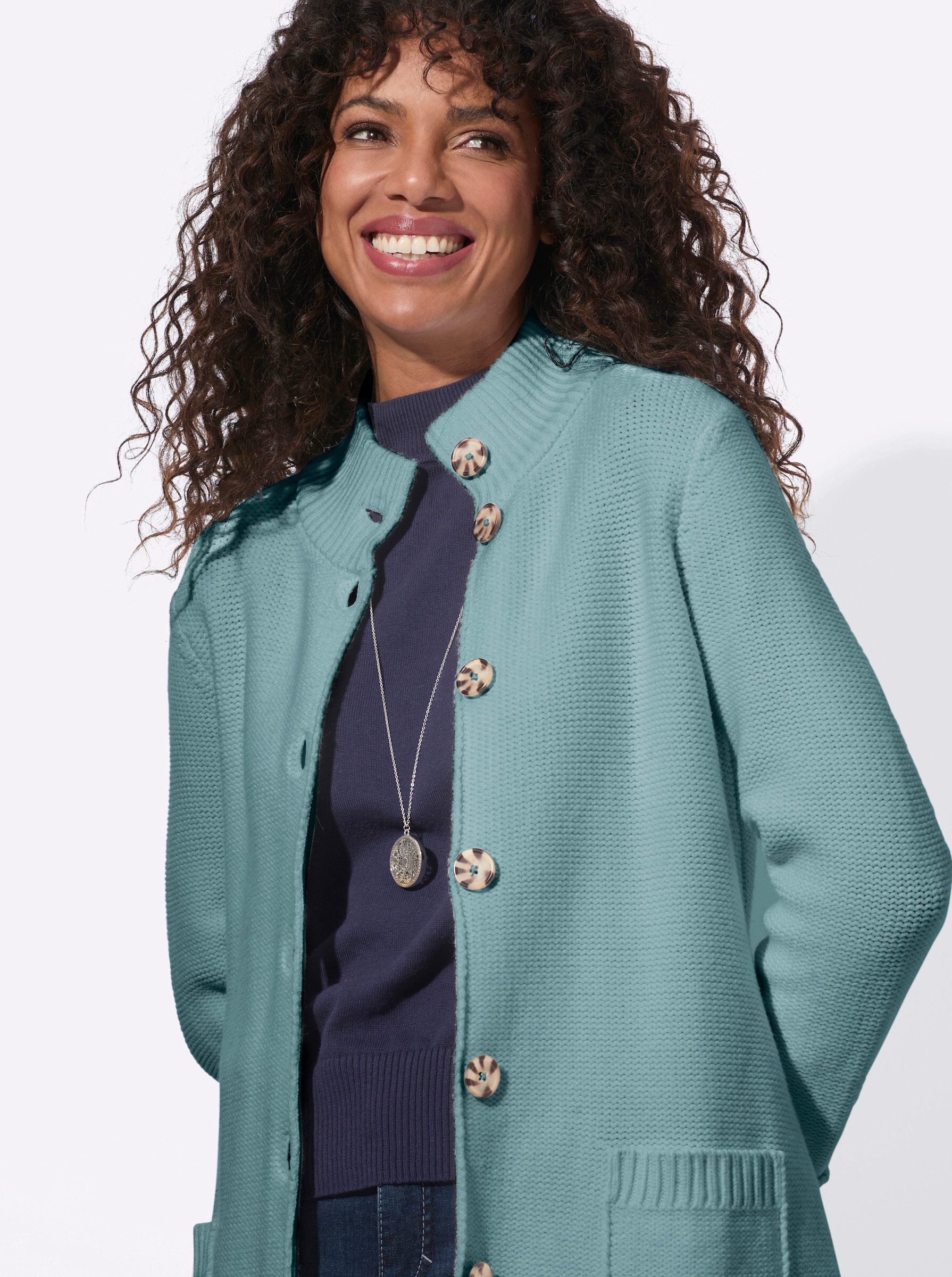 Witt Strickjacke Strickjacke Langarm Links-Strick, Strukturstrick