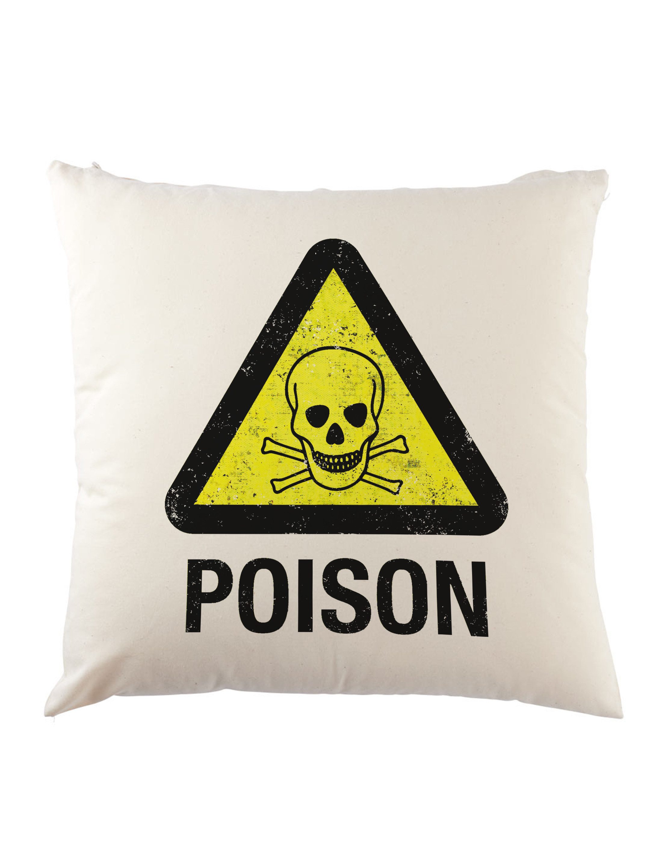 Dekokissen Caution Poison Vintage Logo Sign Dekokissen Gift Ätzend Giftig Schild