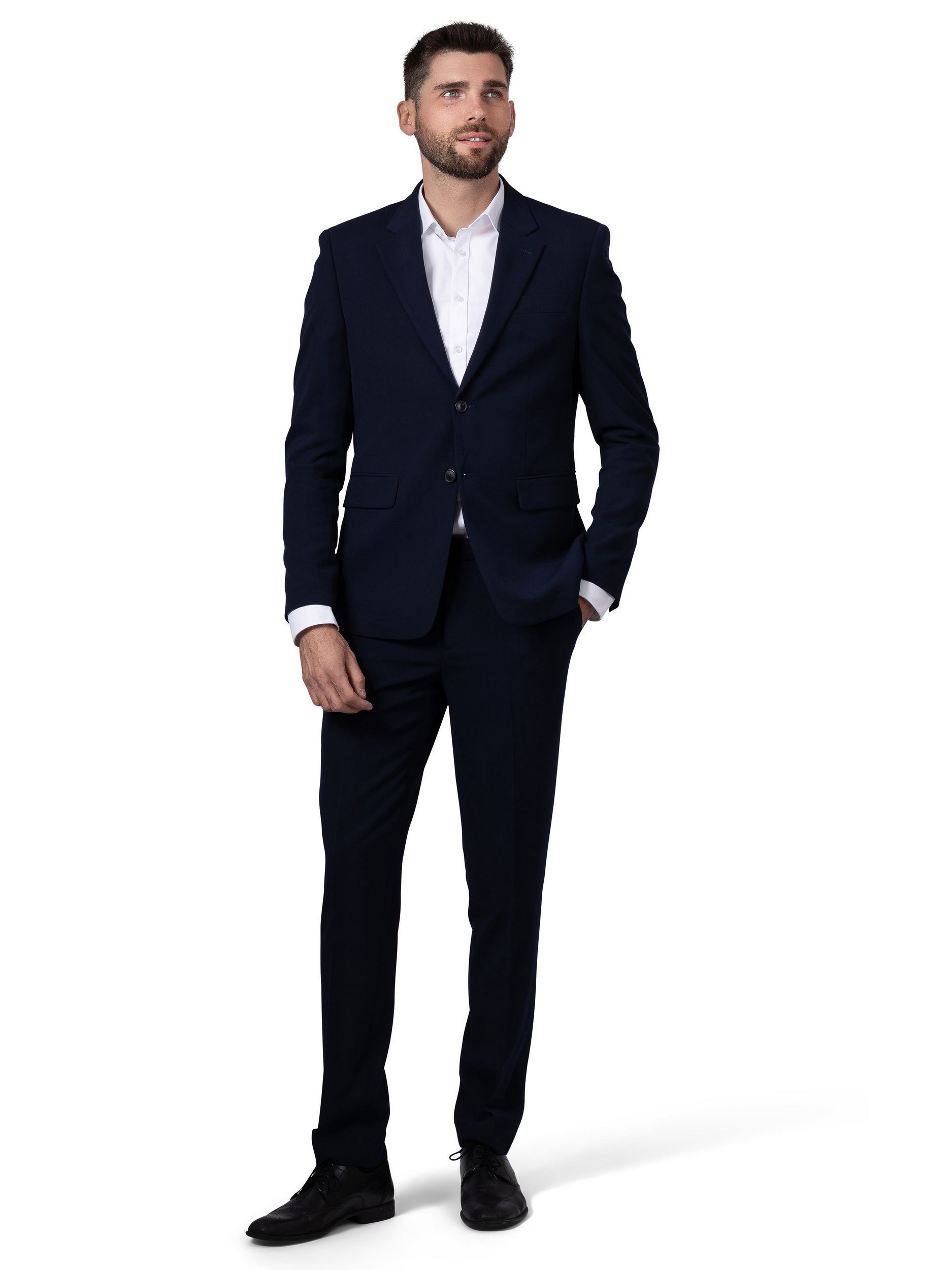 NGB Anzug Herren Business Anzug Regular Fit (Anzughose & Sakko, Anzug Set) im modernen Look, mit Kleidersack