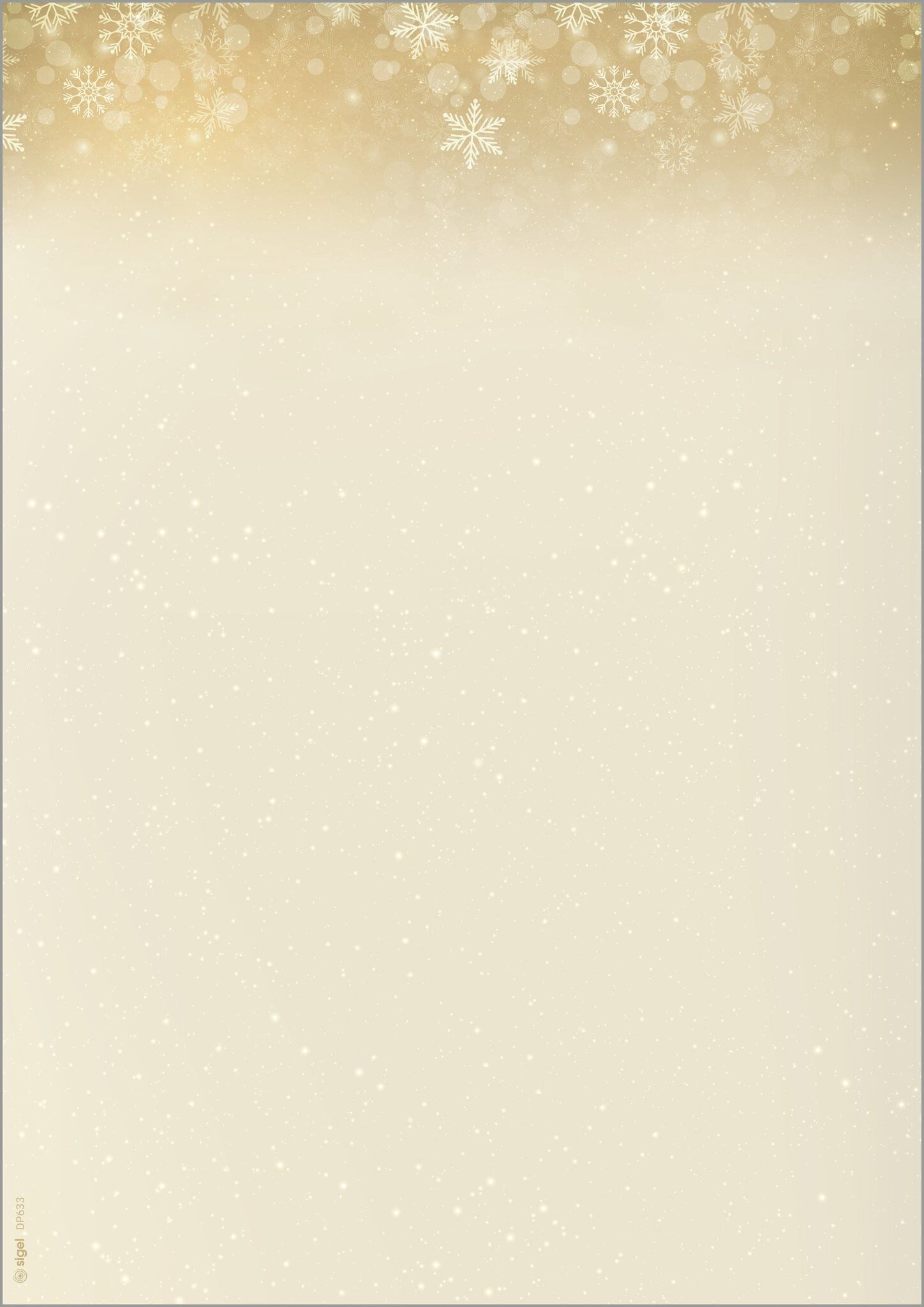 Sigel Motivpapier SIGEL DP633 Weihnachts-Motiv-Papier - Schneeflocken - gold/weiß - 90