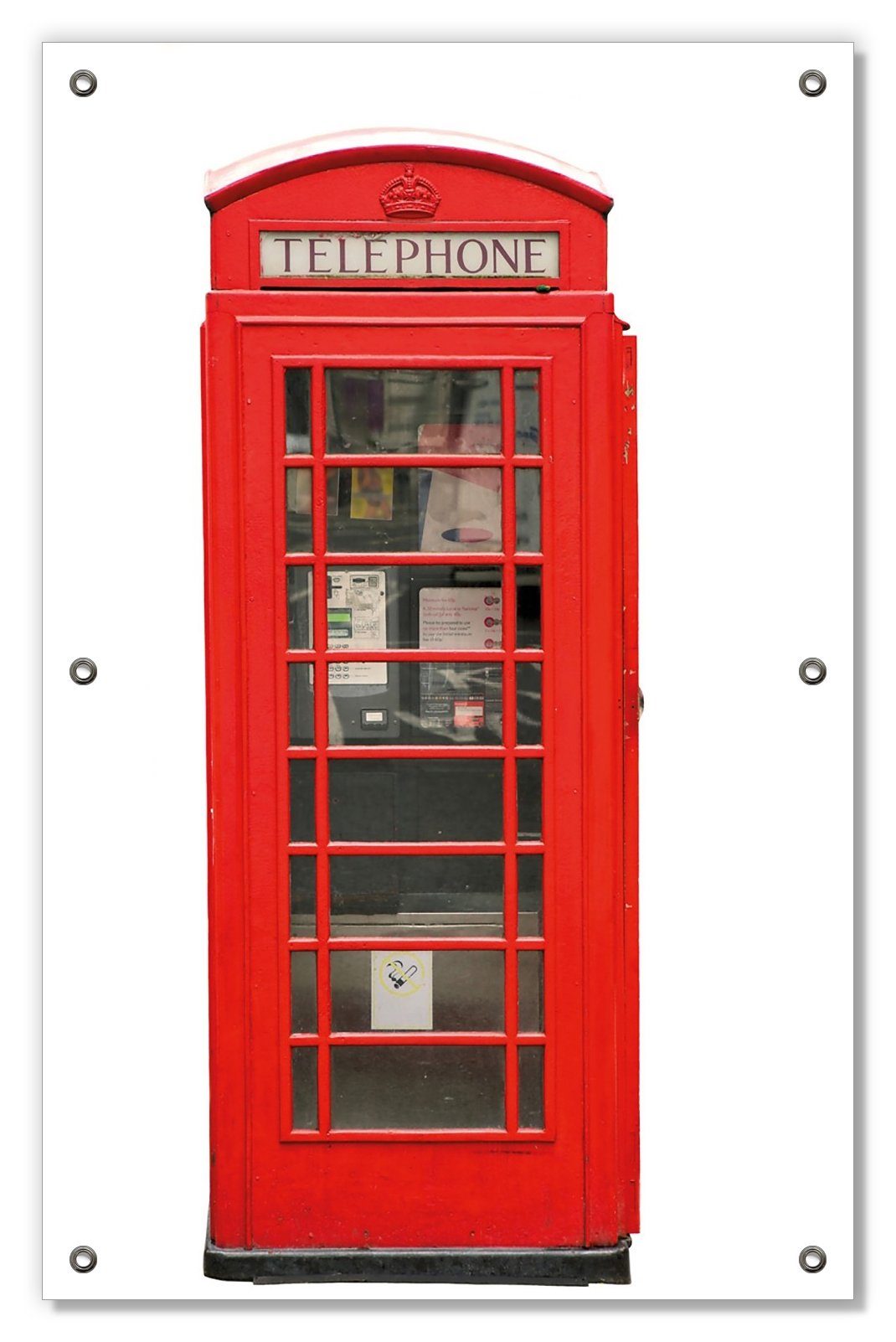 Sonnenschutz London Rote Telefonzelle, Wallario, blickdicht, mit Saugnäpfen, wiederablösbar und wiederverwendbar