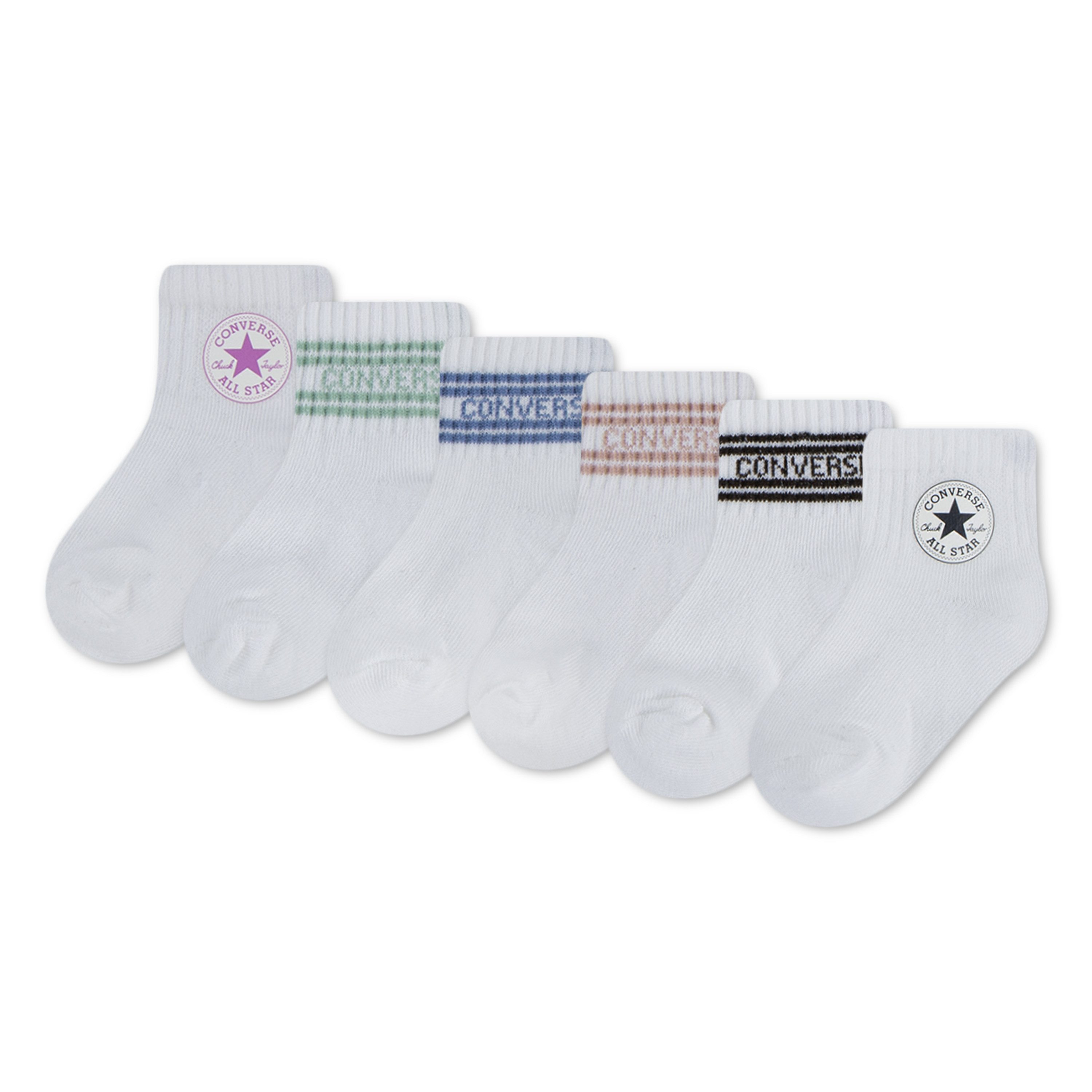 Converse Socken im 6er-Pack, für Babys, aus Baumwolle, Polyester und Elasthan