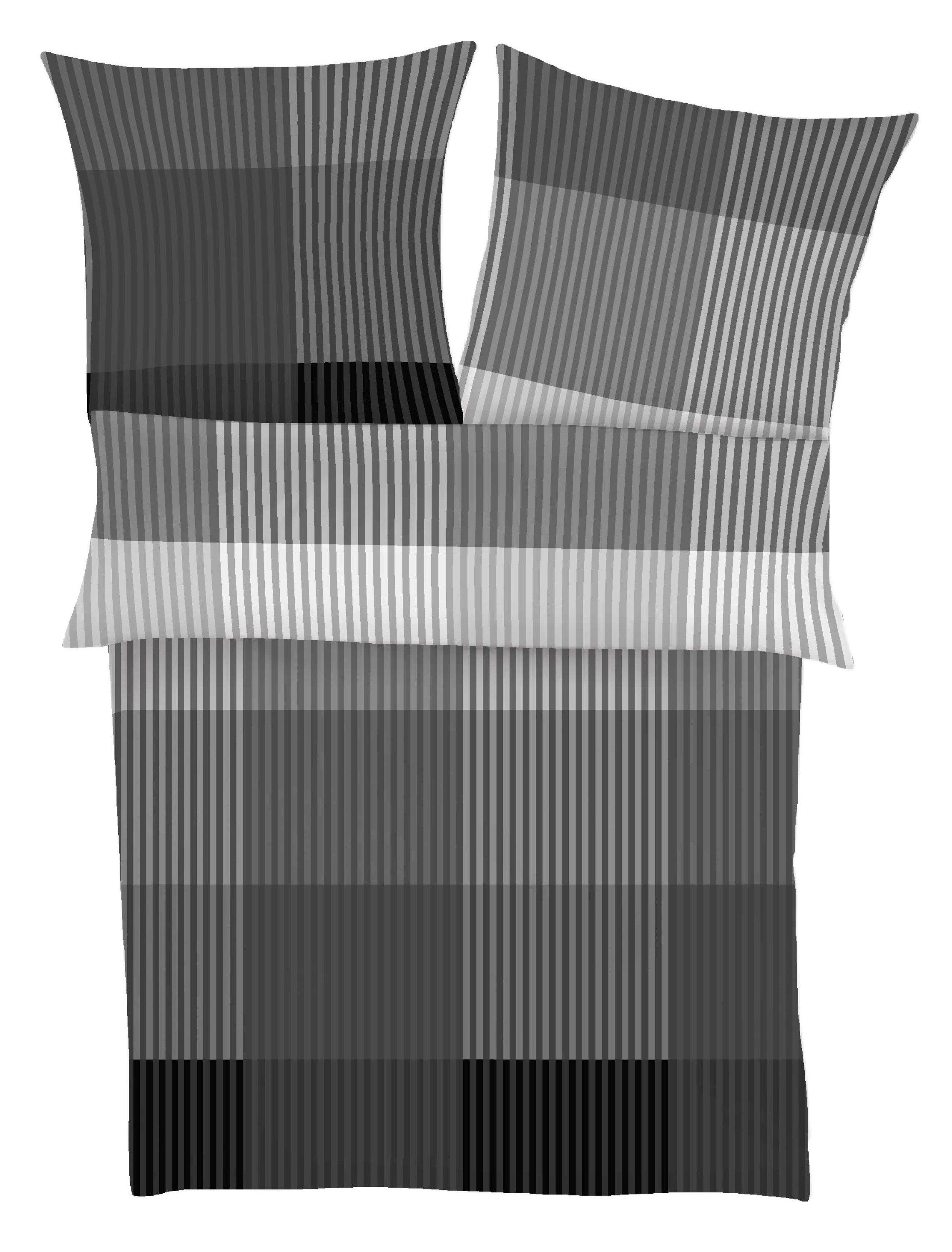 IBENA Bettwäsche IBENA Bettwäsche BUGATTI Flanell BL 155x220 cm grau Bettbezug