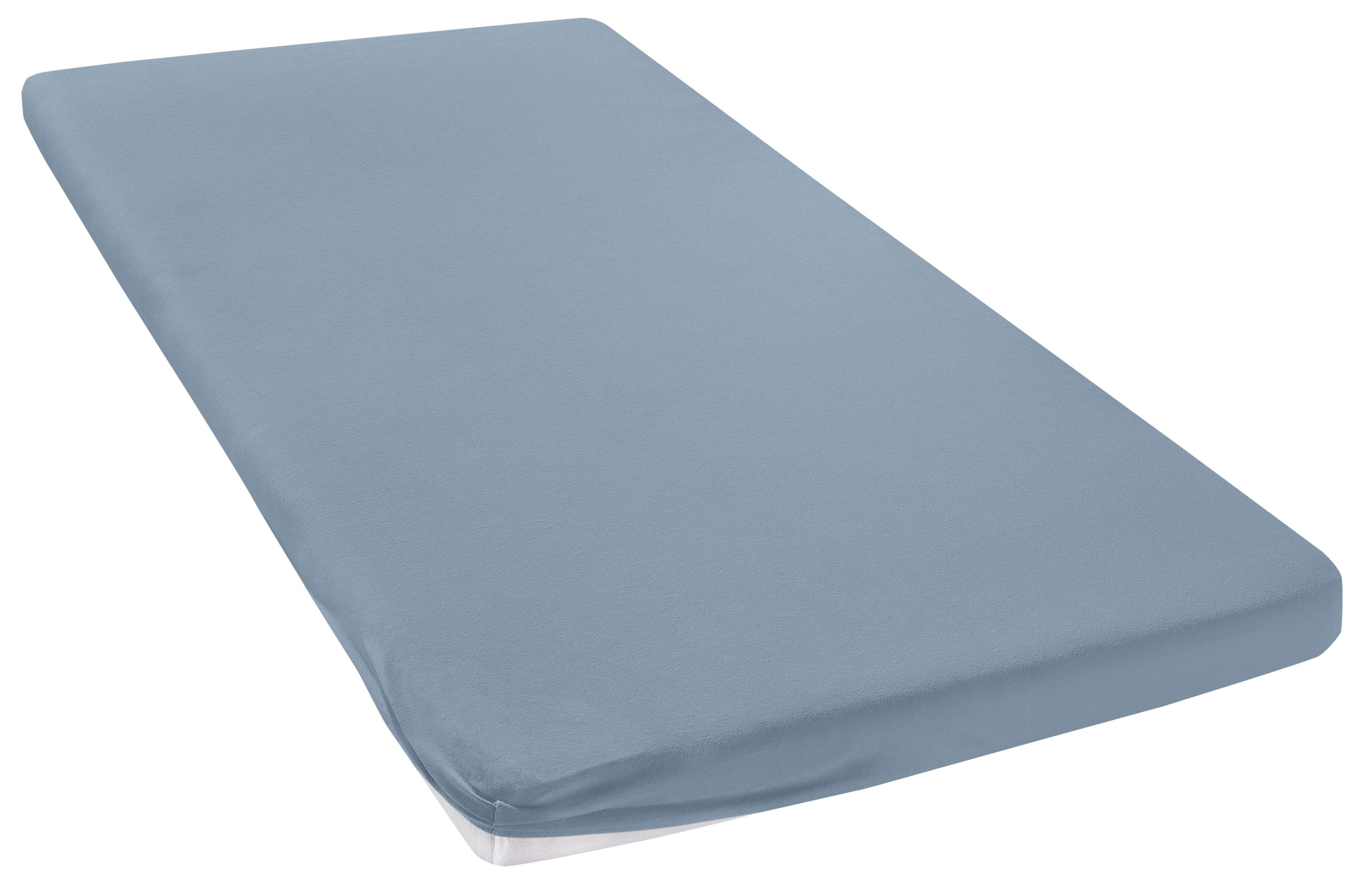 OTTO home Spannbettlaken Topper Basic, in Gr. 90x200, 140x200 oder 180x200 cm, Baumwoll-Jersey, Gummizug: rundum, (1 Stück), Baumwolle, Matratzen bis 8 cm Höhe, Bettlaken, Spannbetttuch, Laken