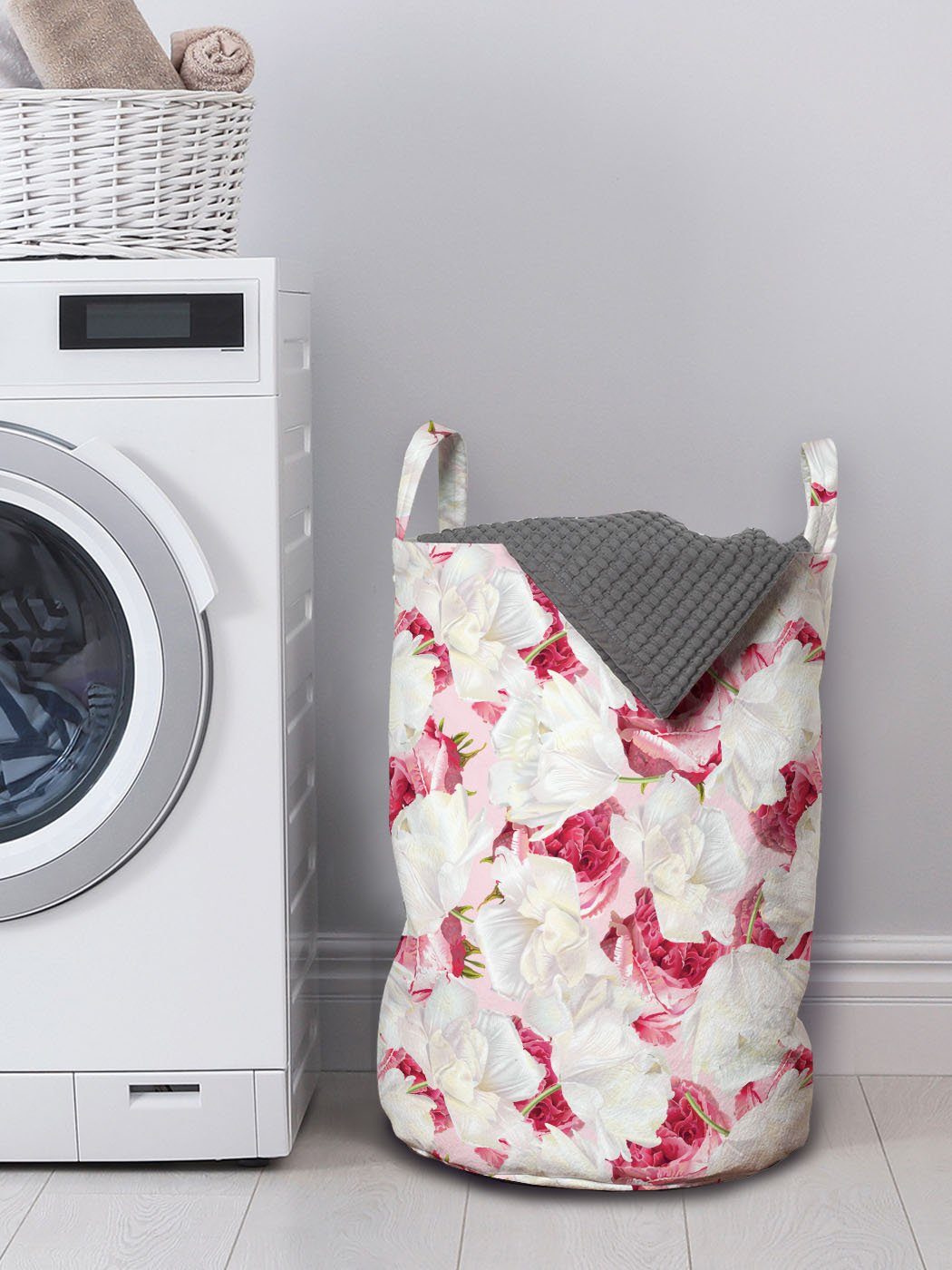 Abakuhaus Wäschesäckchen Wäschekorb mit Griffen Frühlings-Kunst Empfindliche Kordelzugverschluss Garten für Englischer Waschsalons