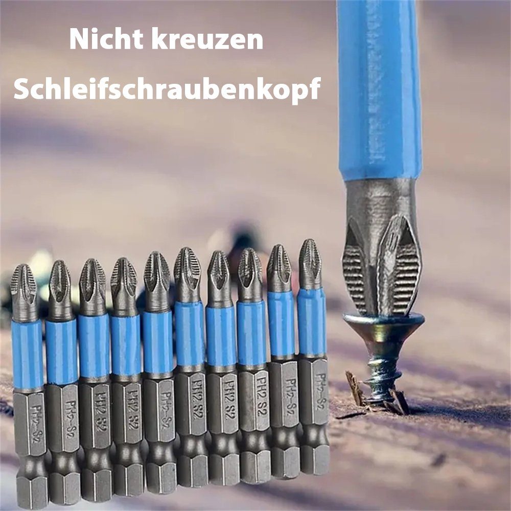 TUABUR Anti-Rutsch-Schraubendreher-Kreuzschlitz-Set 12-teiliges und Bohrer- magnetisches Bitset
