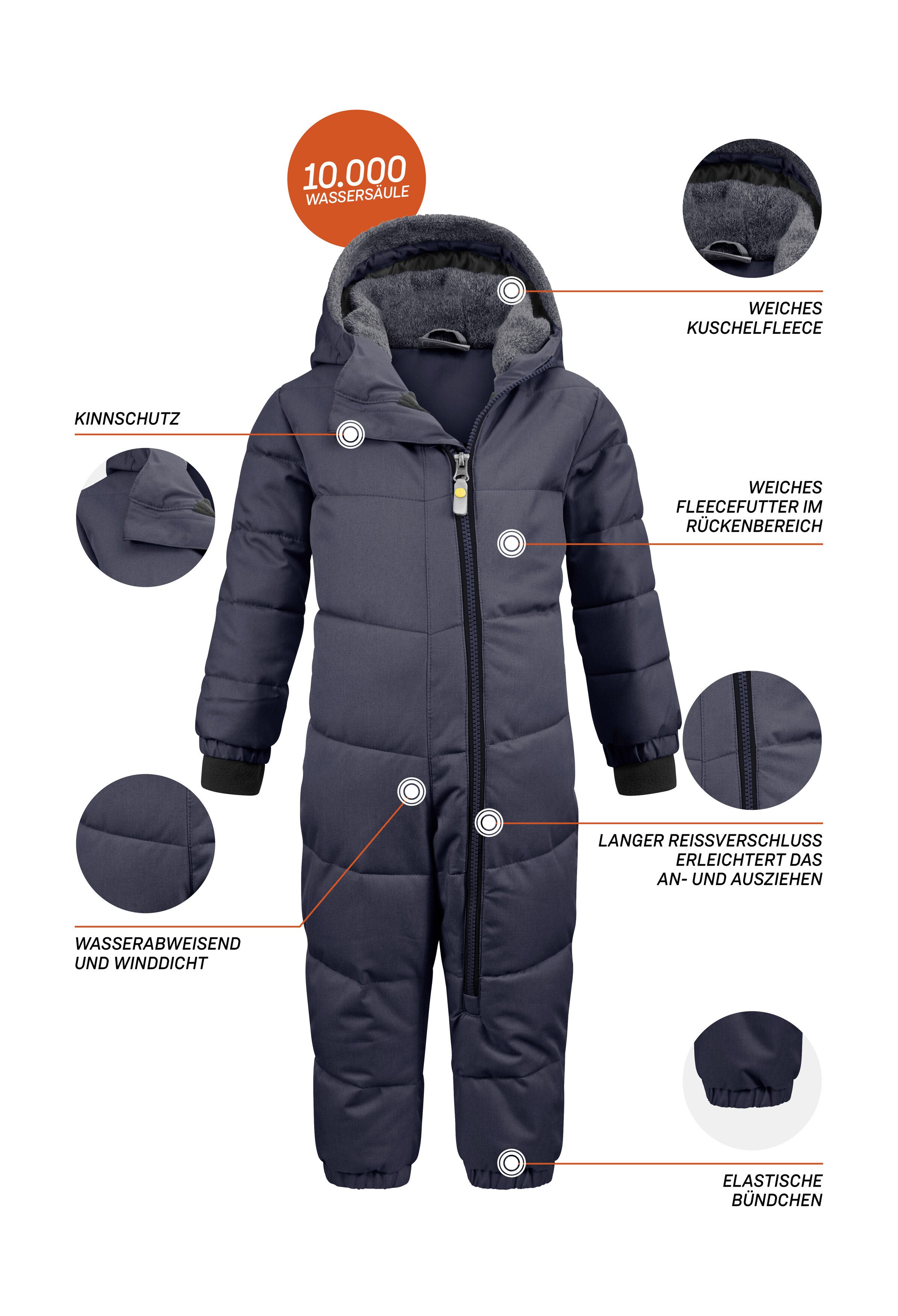 Killtec Schneeoverall Twinkly MNS ONPC B Wasserabweisender Schneeanzug mit Fleece und reflektierenden Details