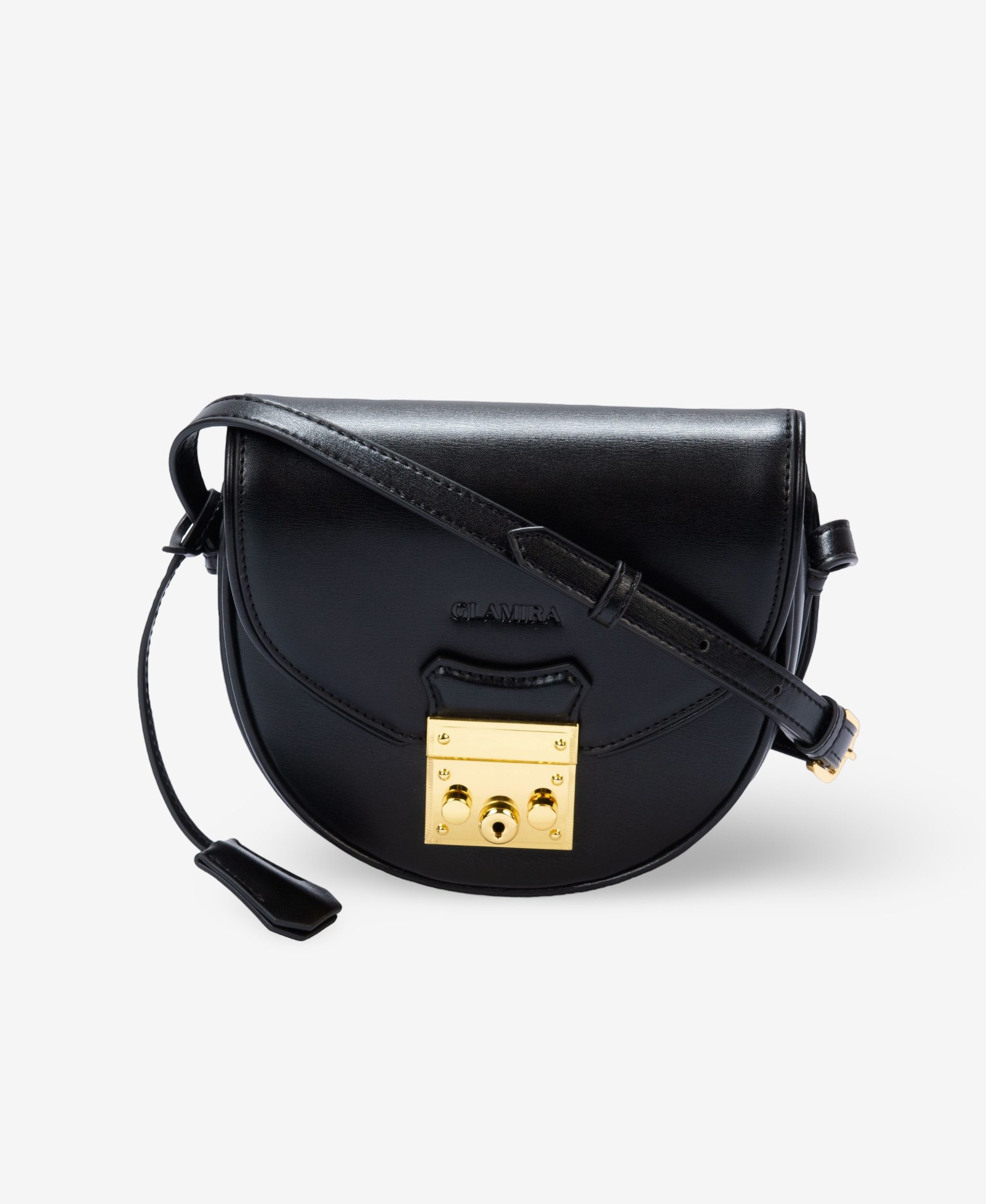 GLAMIRA Umhängetasche GoAnywhere Schwarze Umhängetasche (1-tlg), echt Leder