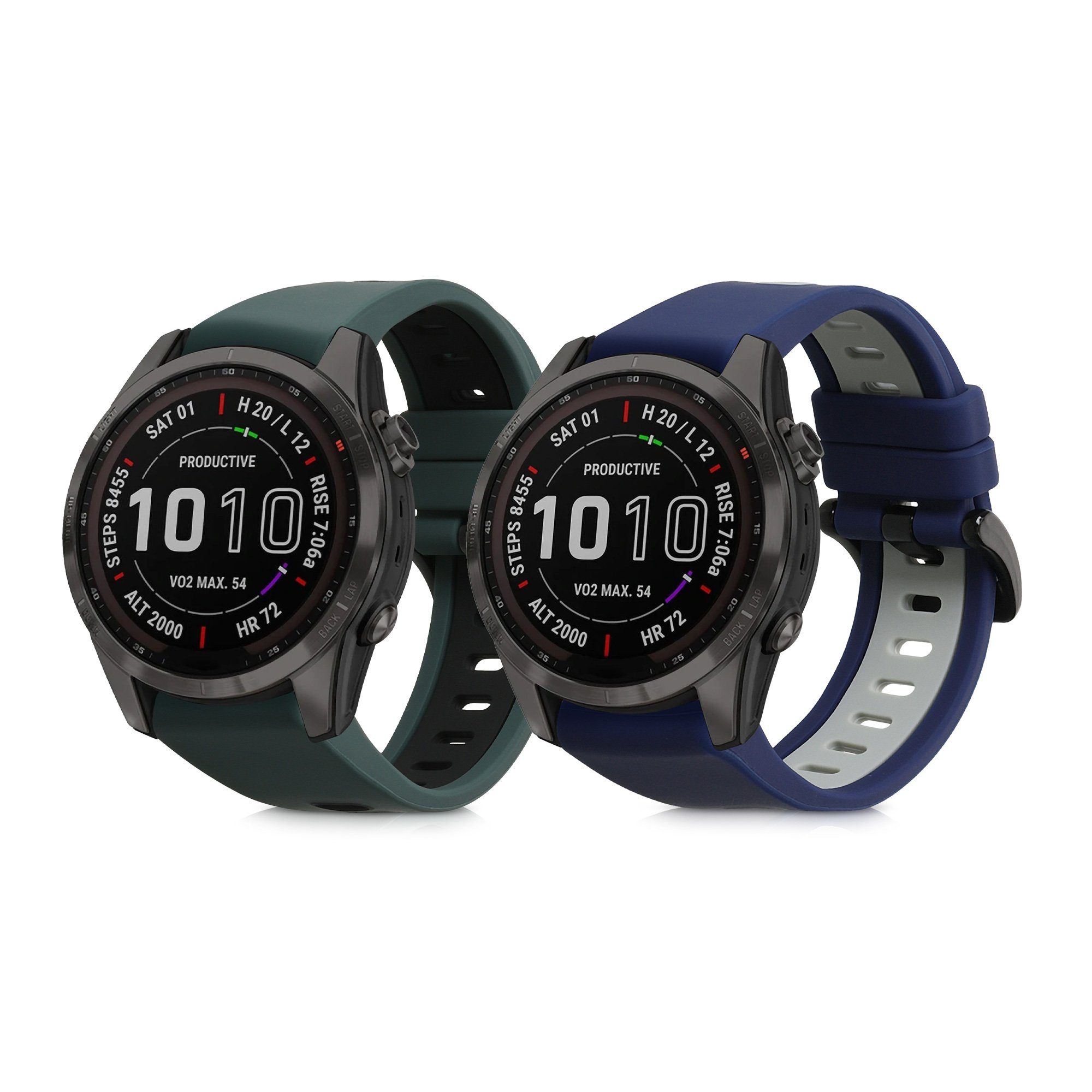 kwmobile Uhrenarmband 2x Sportarmband für Garmin Fenix 7S / 6S / 6S Pro /  5S / 5S Plus, Armband TPU Silikon Set Fitnesstracker