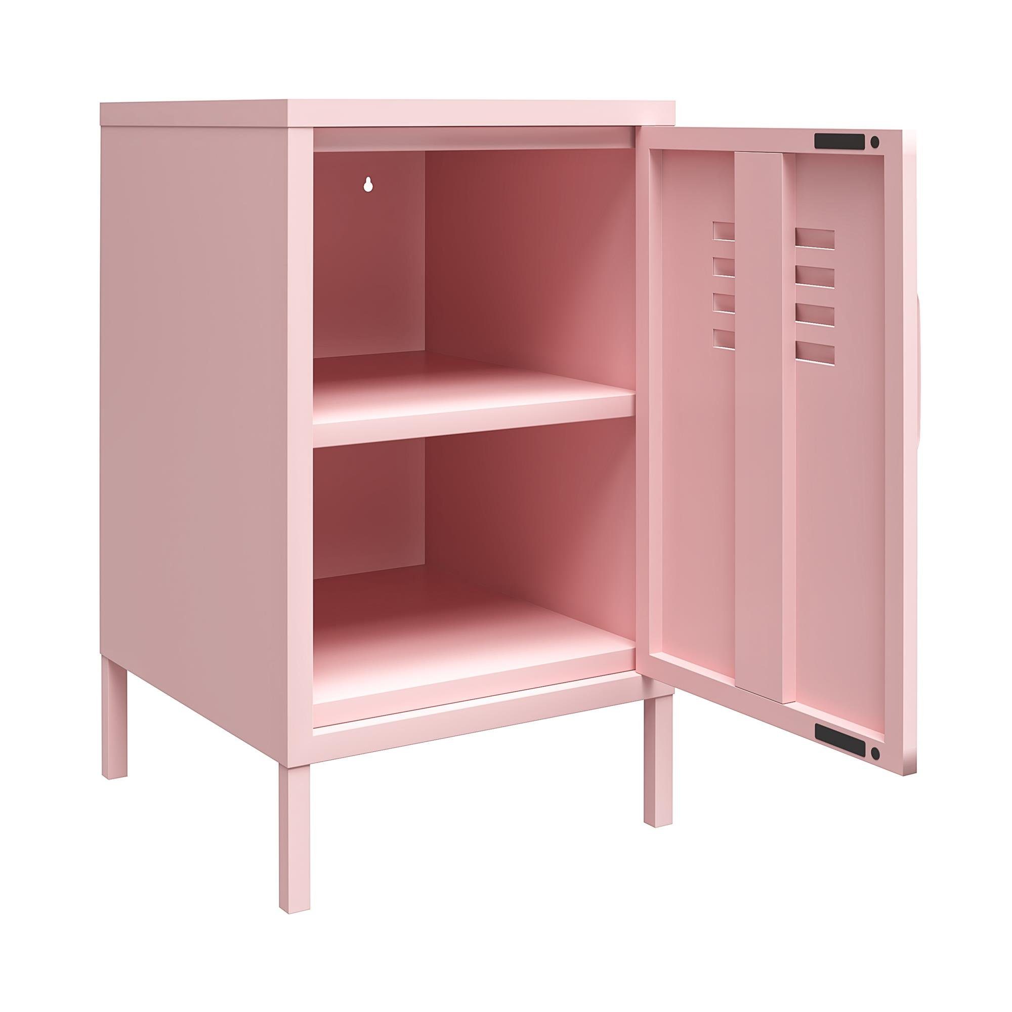 aus Retro-Design Metall im pink Nachtschrank loft24 abschließbar, Spint-Look, Cache