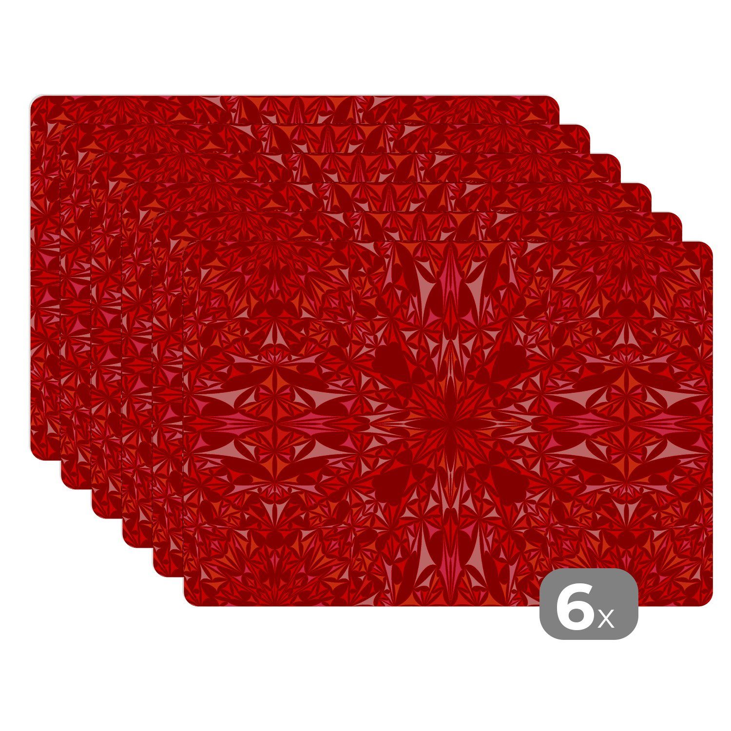 MuchoWow Platzset Kristall - Rot - Kaleidoskop - Design