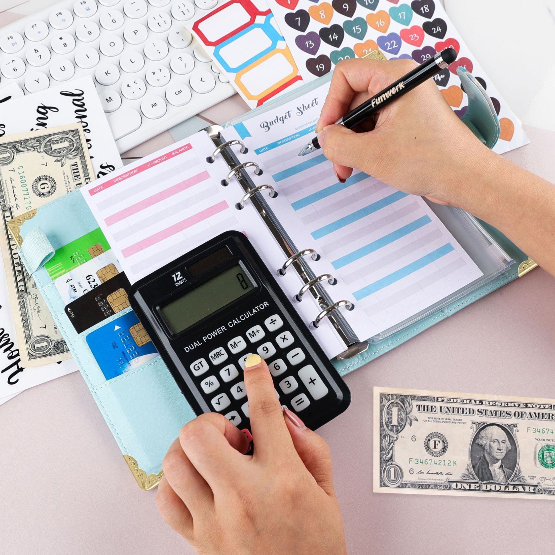 KINSI Ringbuchmappe Haushaltsbuch A6 mit Ringmechanik,Budget Planer&Finanzt günstig online kaufen