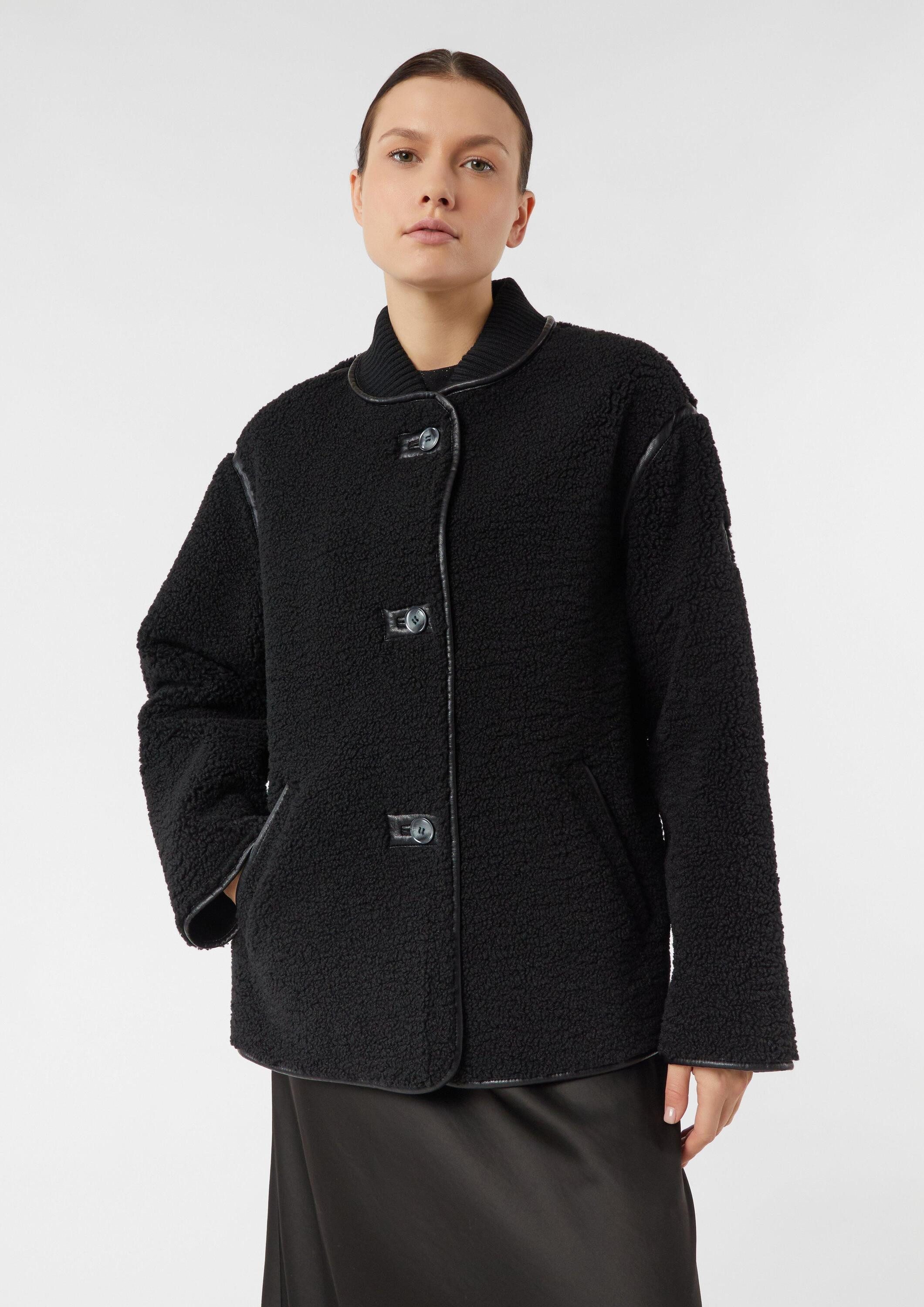 comma Funktionsjacke Outdoor-Jacke Teddyplüsch-Jacke im Loose Fit