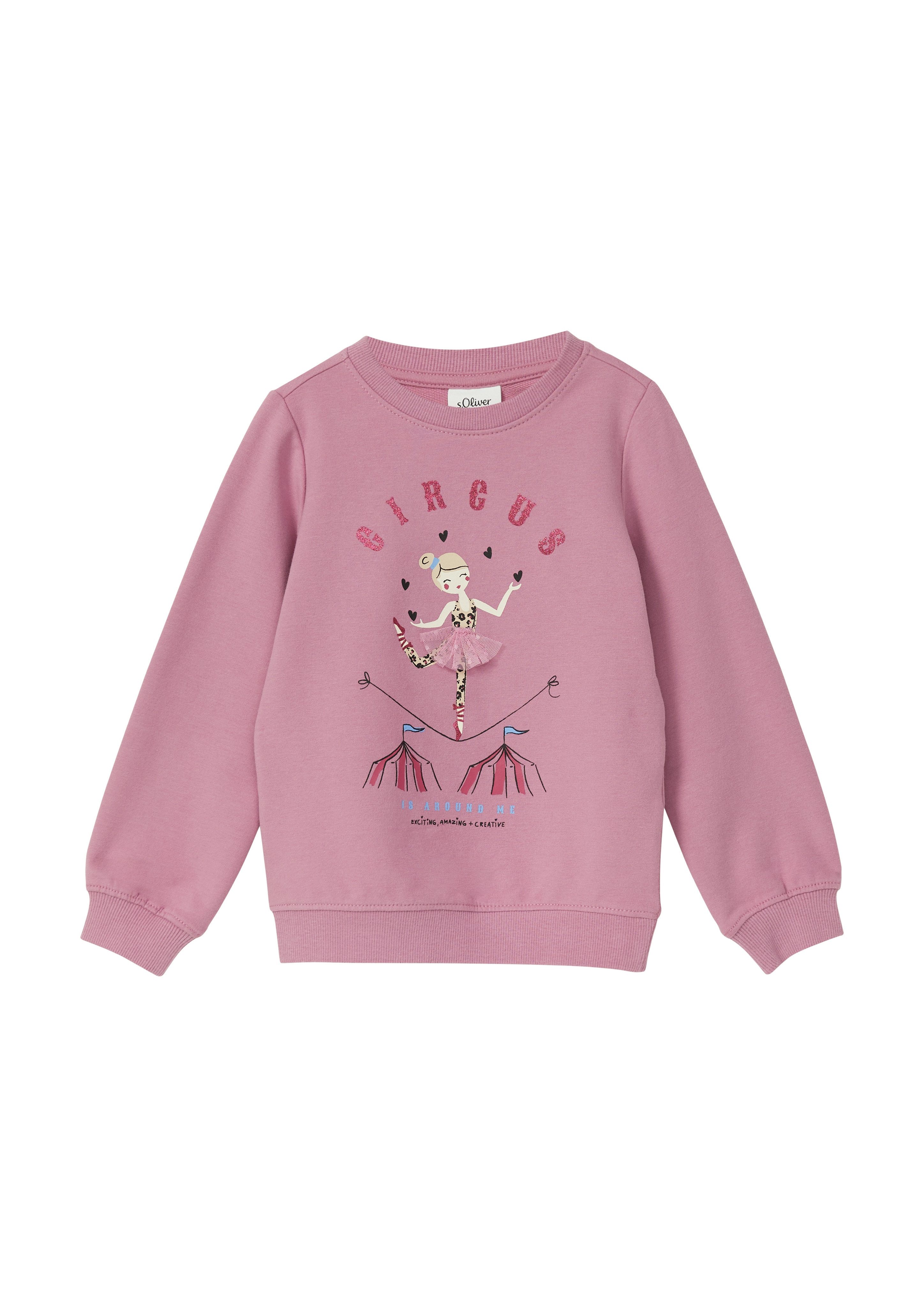 s.Oliver Junior Sweatshirt Regular Fit mit Glitzerdruck, for Girls