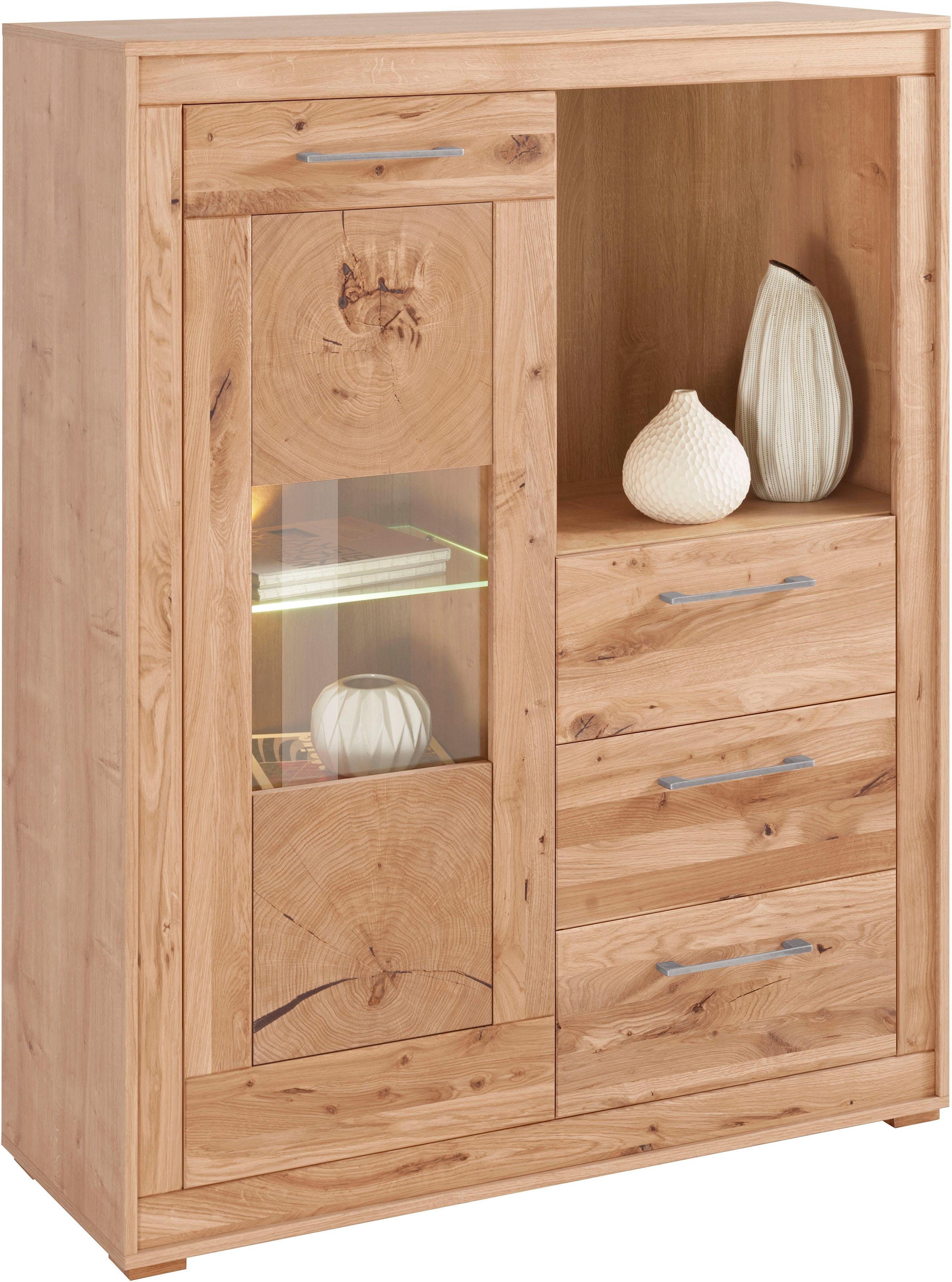 VOGL Möbelfabrik Highboard, Breite 107 cm, Teilmassivholz, Made in Germany