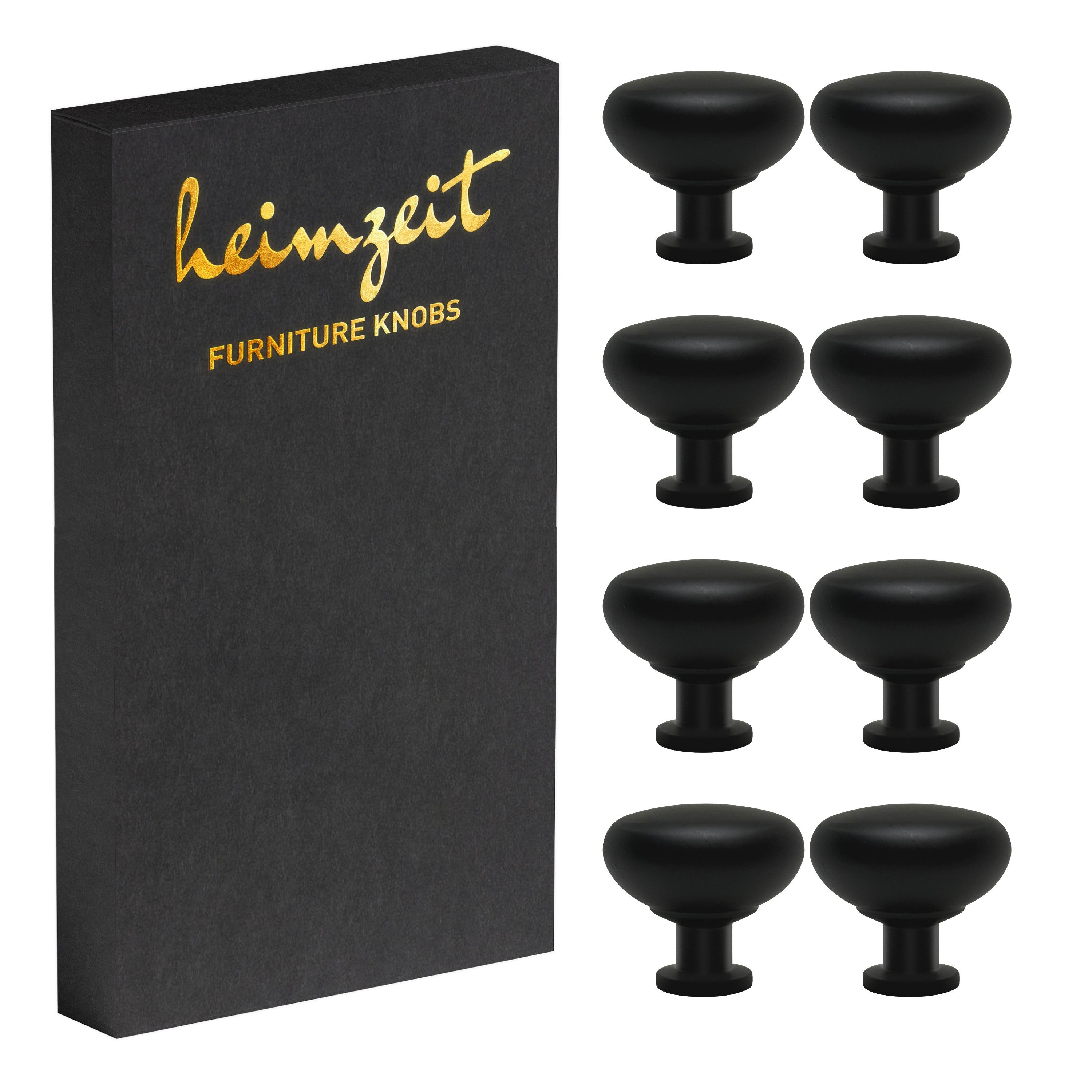 heimzeit Möbelgriff heimzeit Möbelknöpfe Rund gewölbt (Set, 8-St), für Schubladen, Türen und Kommoden, inkl. Schraube