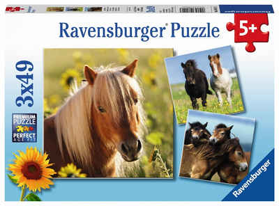 Ravensburger Puzzle »3 x 49 Teile Ravensburger Kinder Puzzle Liebe Pferde 08011«, 49 Puzzleteile