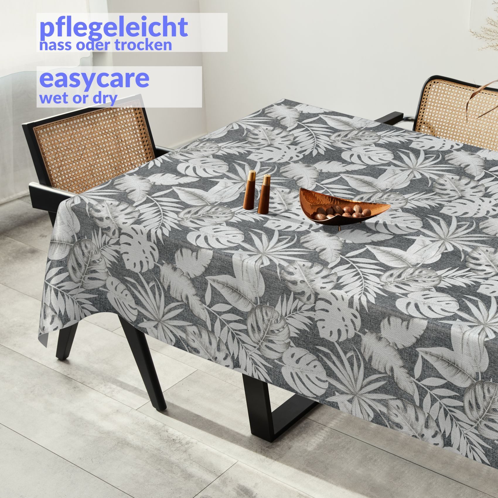 ANRO Tischdecke Besonders Feine Wachstuchtischdecke Premium Gartentischdecke (Einzelstück 1-tlg), Prägung 140x100cm wasserabweisend