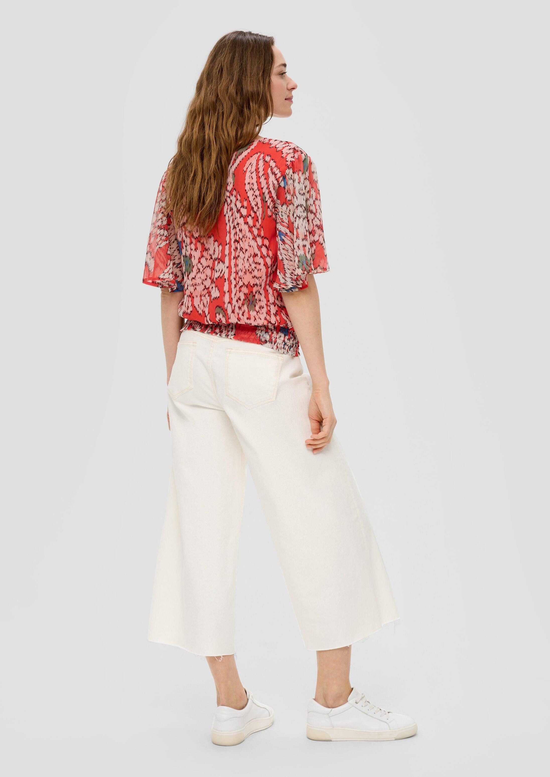 s.Oliver Kurzarmbluse Bluse Blusenshirt aus Chiffon
