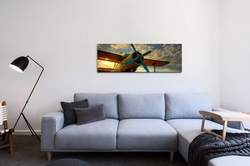 möbel-direkt.de Leinwandbild Bilder XXL altes Propellerflugzeug Wandbild auf Leinwand