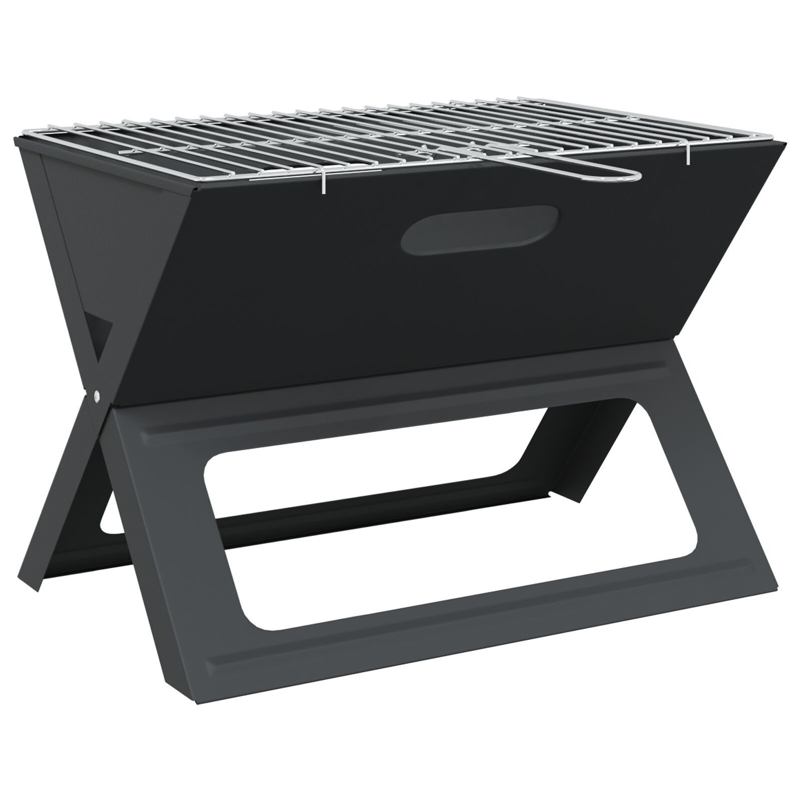 vidaXL Holzkohlegrill 46 x 31 x 31 cm Holzkohle BBQ Grill - Faltbar Schwarz 46x30x31 cm Aus
