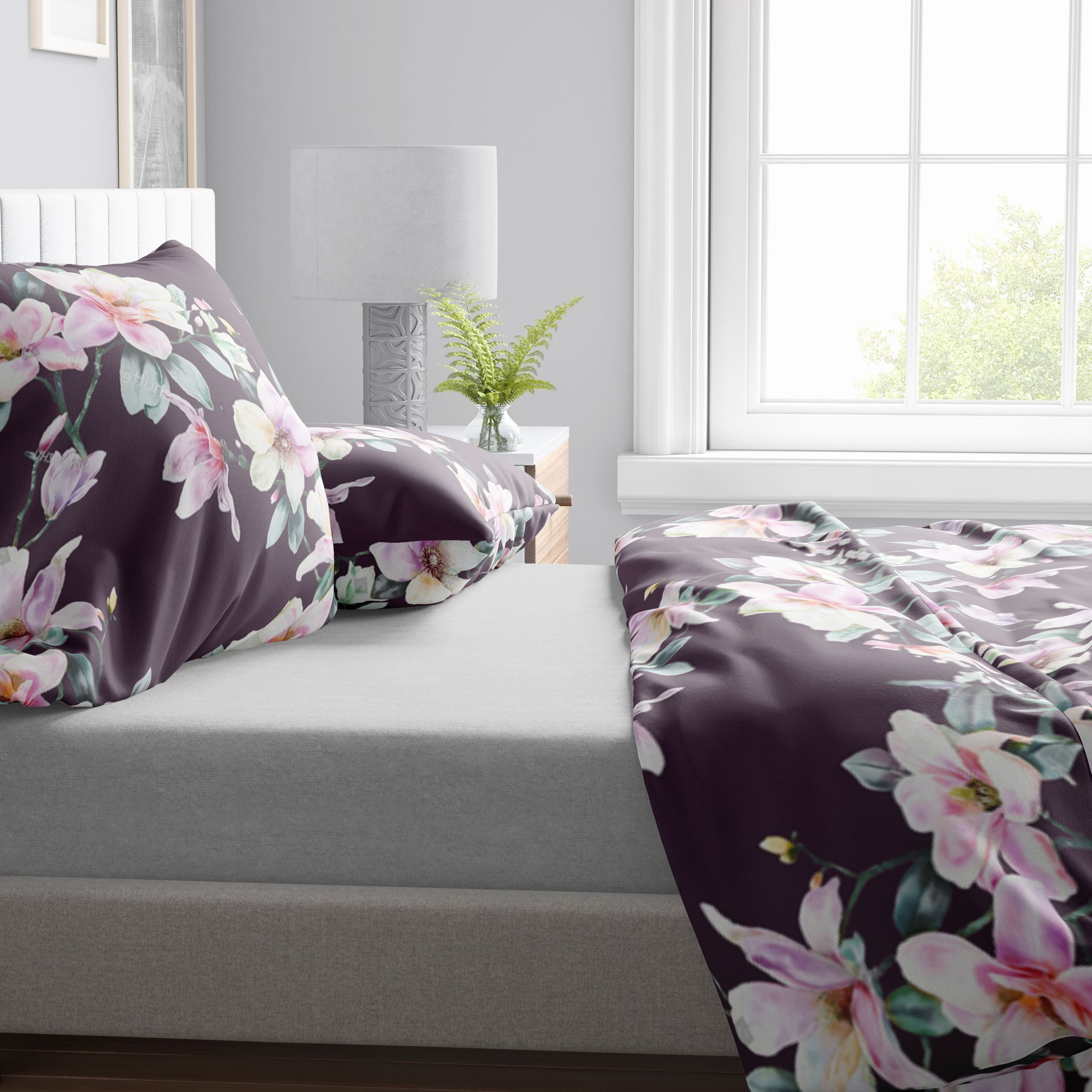 Leonado Vicenti Bettwäsche Biber Baumwolle 135x200, flauschig, Biber, 2 teilig, Blumen Design, flauschig warm
