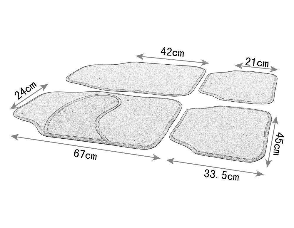 Auto-Teppich Matrix, Universal Fußmatten-Set 4-teilig schwarz, Auto-Teppich  Matrix, Universal Fußmatten-Set 4-teilig schwarz, Universal Textil  Fußmatten, Textil Fußmatten, Automatten & Teppiche