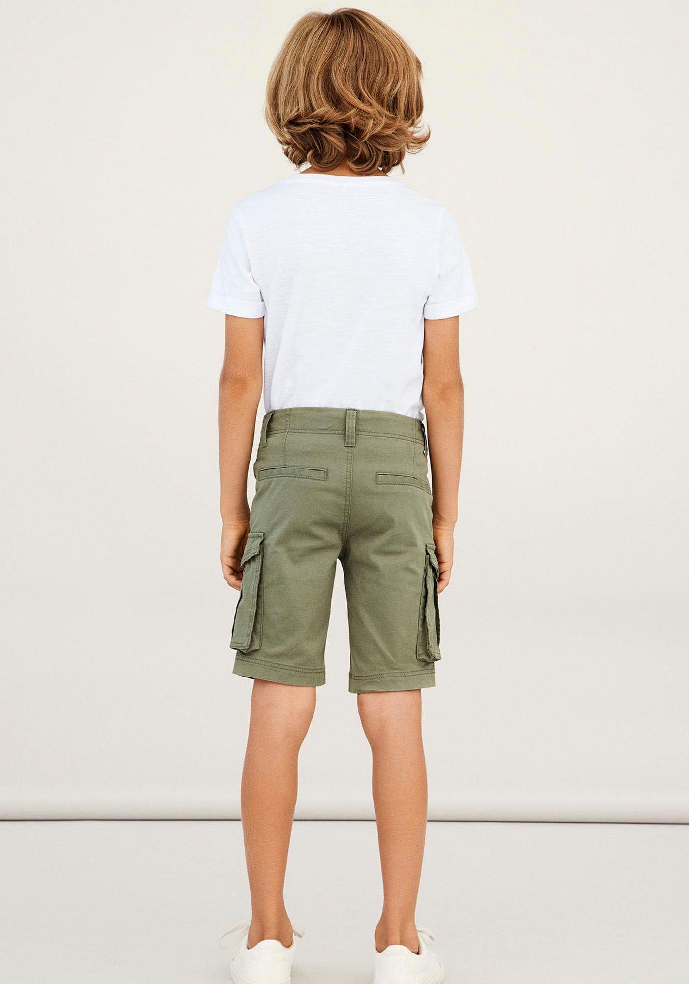 Name It Cargobermudas NKMRYAN REG TWI L SHORTS 6776-BA NOOS Baumwollmischung, Stretch, Cargotaschen