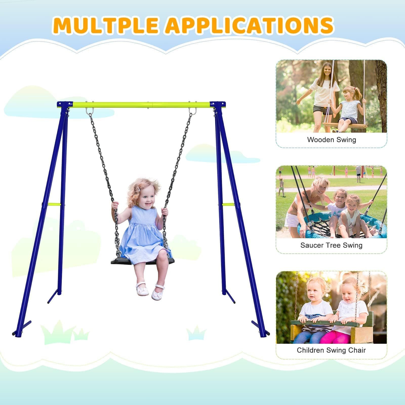 Dripex Schaukelgestell Kinder Metall Schaukelgerüst Schaukel Gestell, 193x160x180cm Nestschaukel