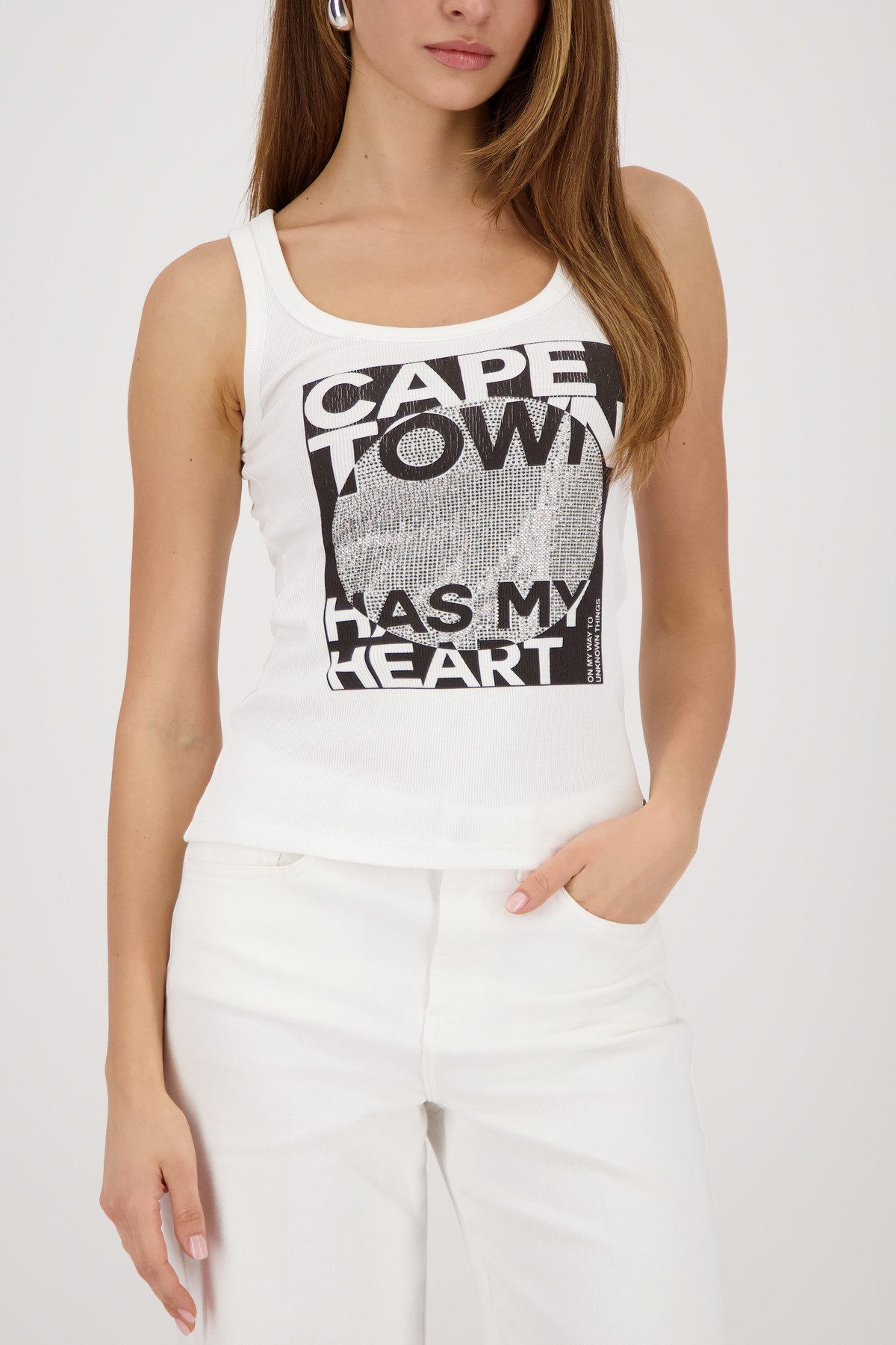 Monari Tanktop mit Strasssteinen, Regular Fit günstig online kaufen