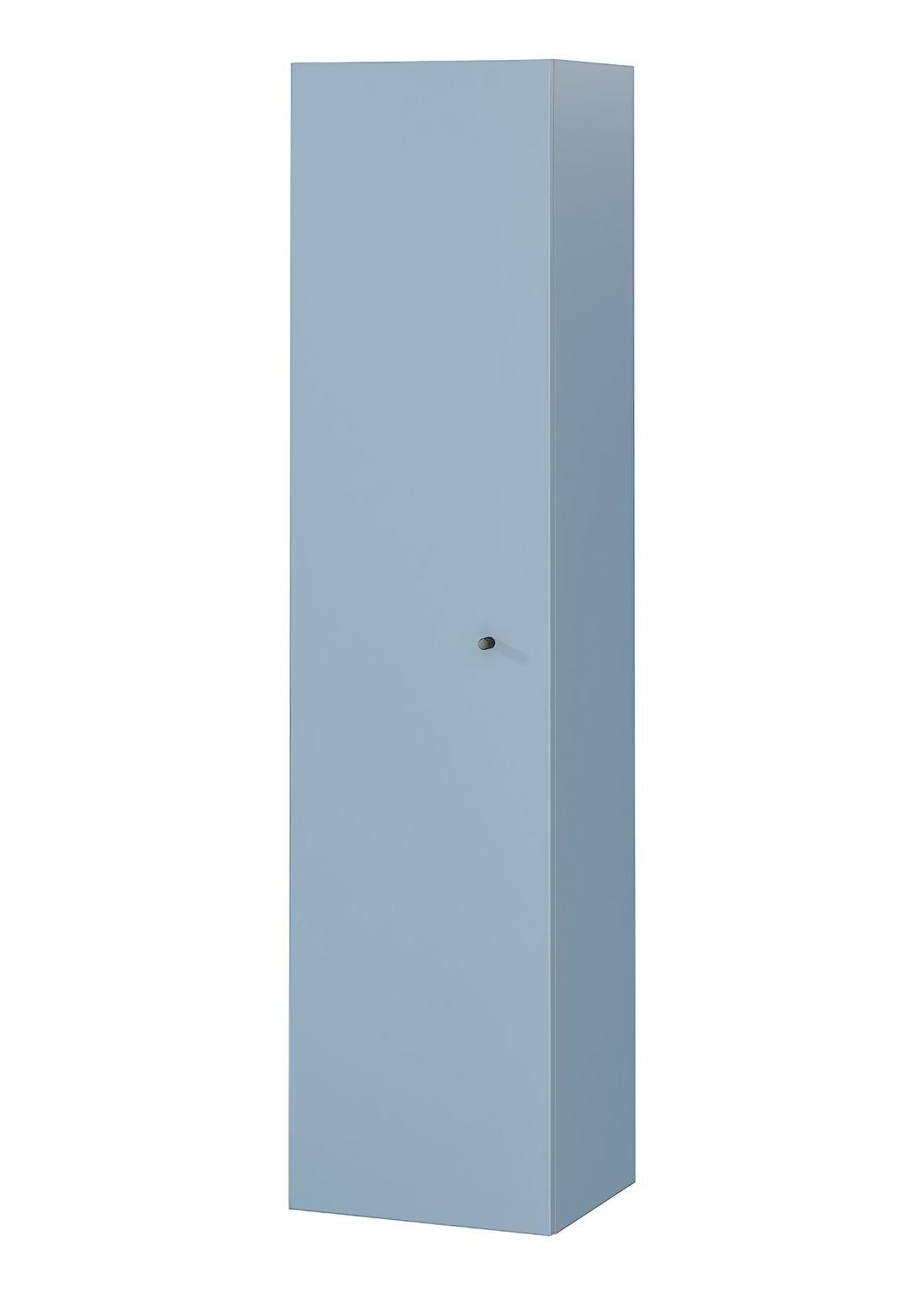KOLMAN Hochschrank Hochhängeschrank Blau Tür Möbelgriffe LARGA Spiegel Schwarz 160 mit