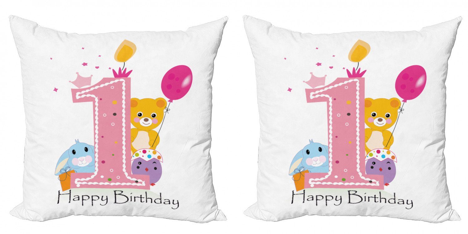(2 Kissenbezüge Abakuhaus Doppelseitiger Digitaldruck, Modern Accent Stück), Geburtstag Girl Prinzessin Party