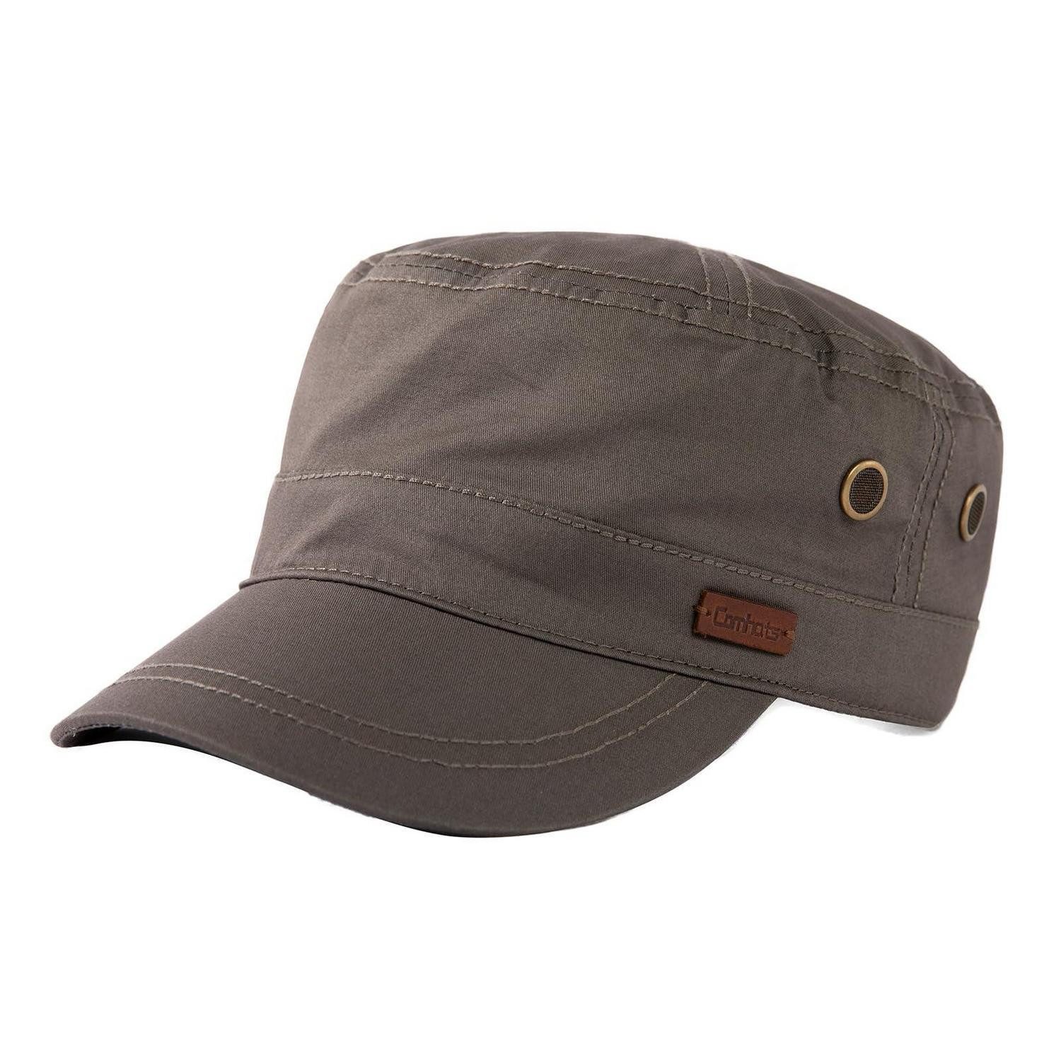 LuxusKollektion Flat Cap Schirmmütze Baumwolle grau M-L (1-St)